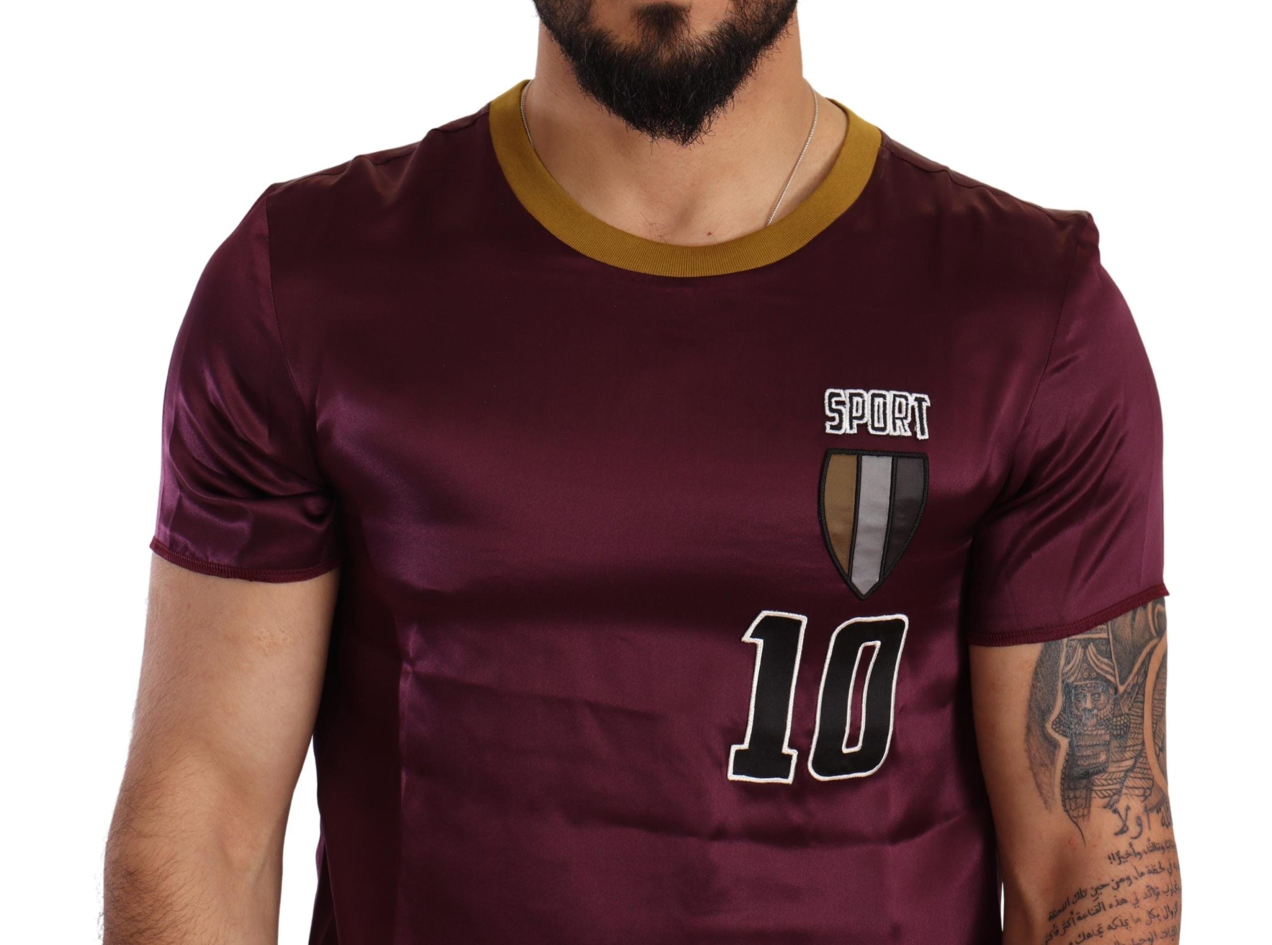 Dolce & Gabbana Lila Sport 10 Broderad Rundringad T-shirt