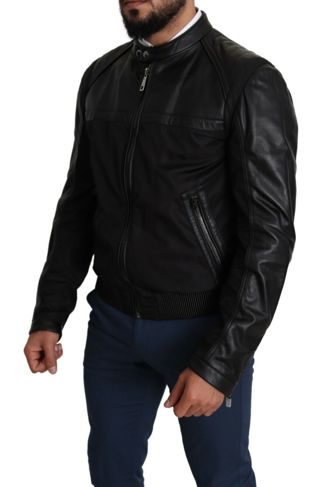 Dolce & Gabbana Svart Nylon Full Zip Herr Bomberjacka