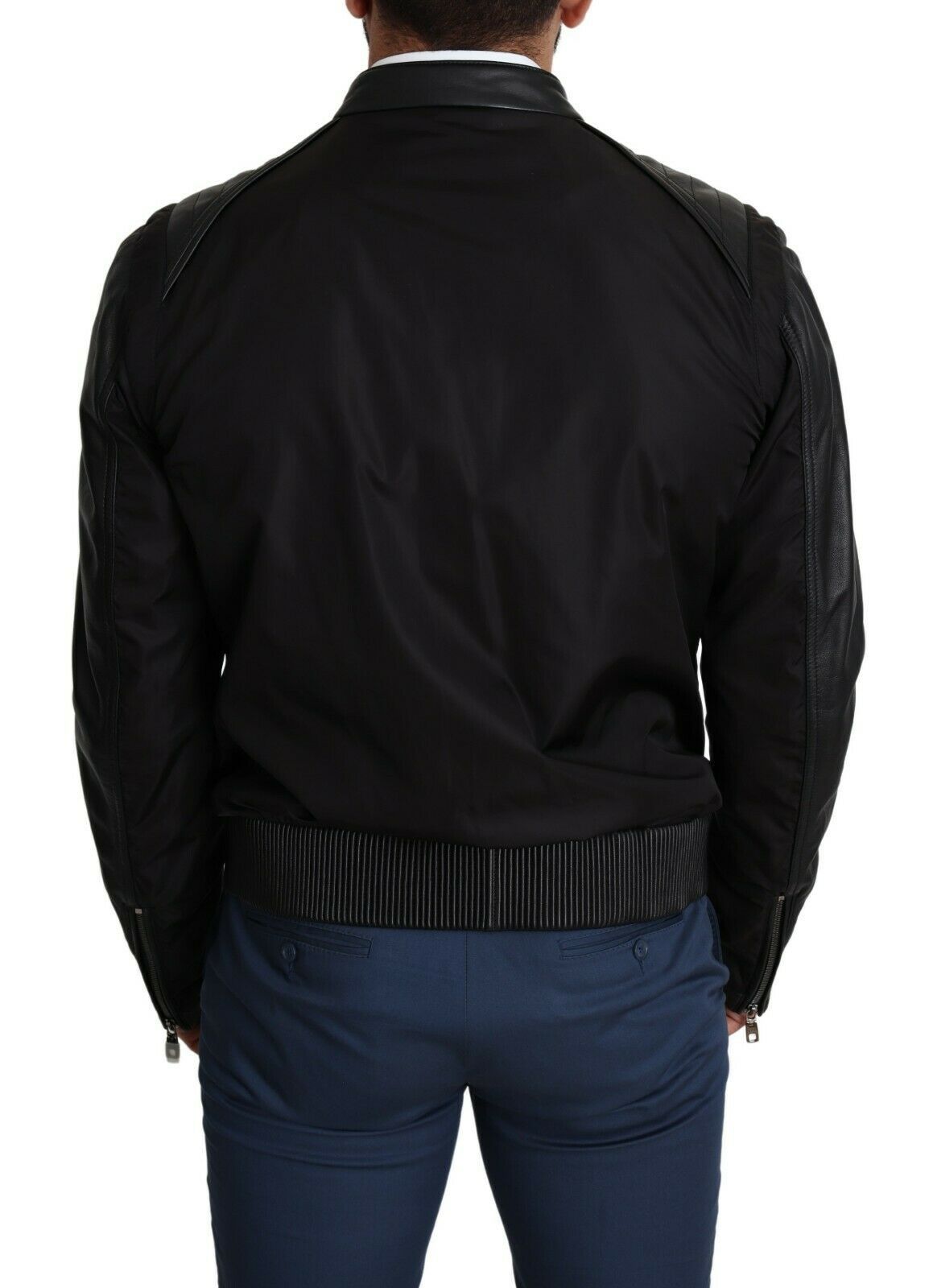 Dolce & Gabbana Svart Nylon Full Zip Herr Bomberjacka
