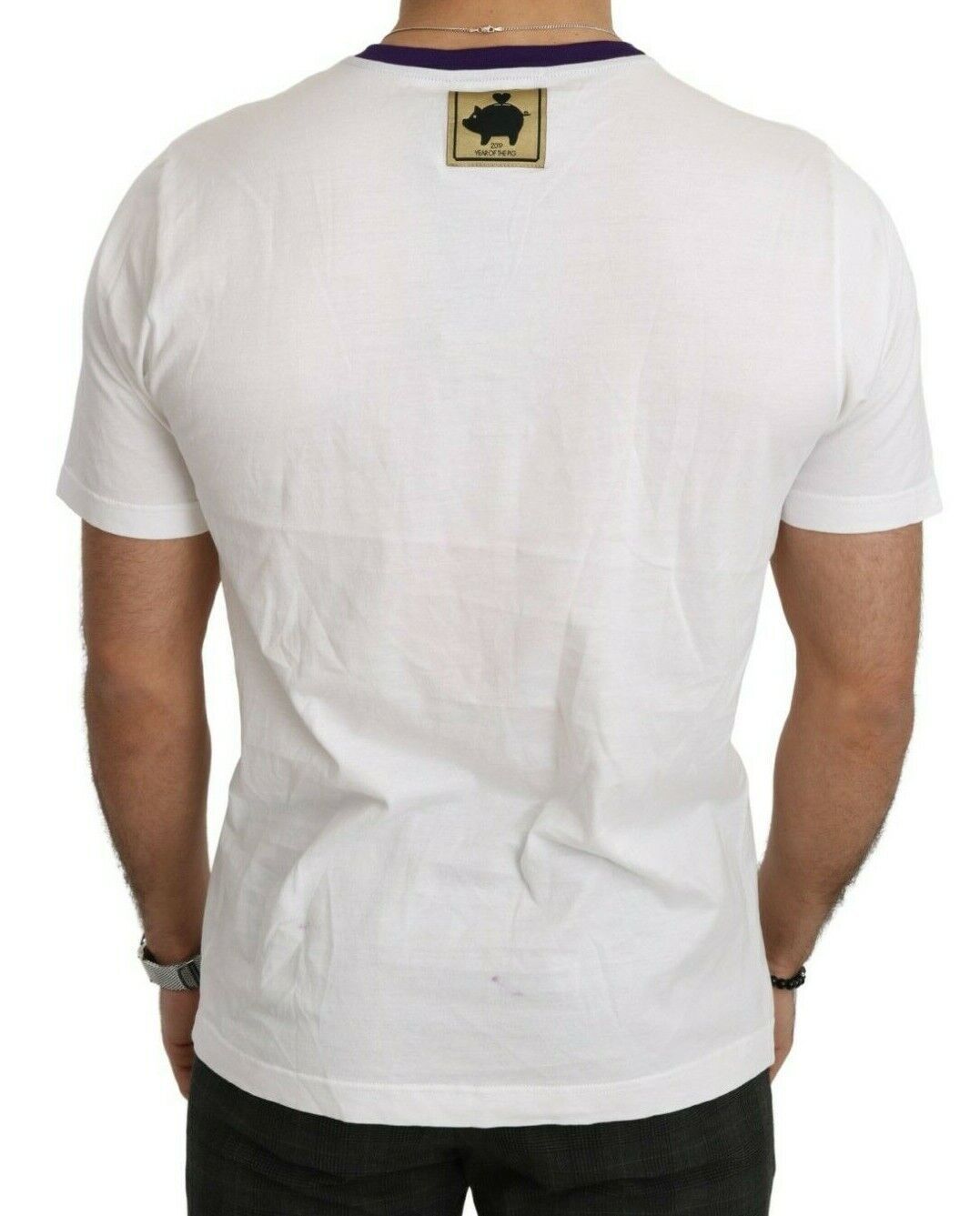 Dolce & Gabbana Vit bomullstopp Super Power Pig T-shirt