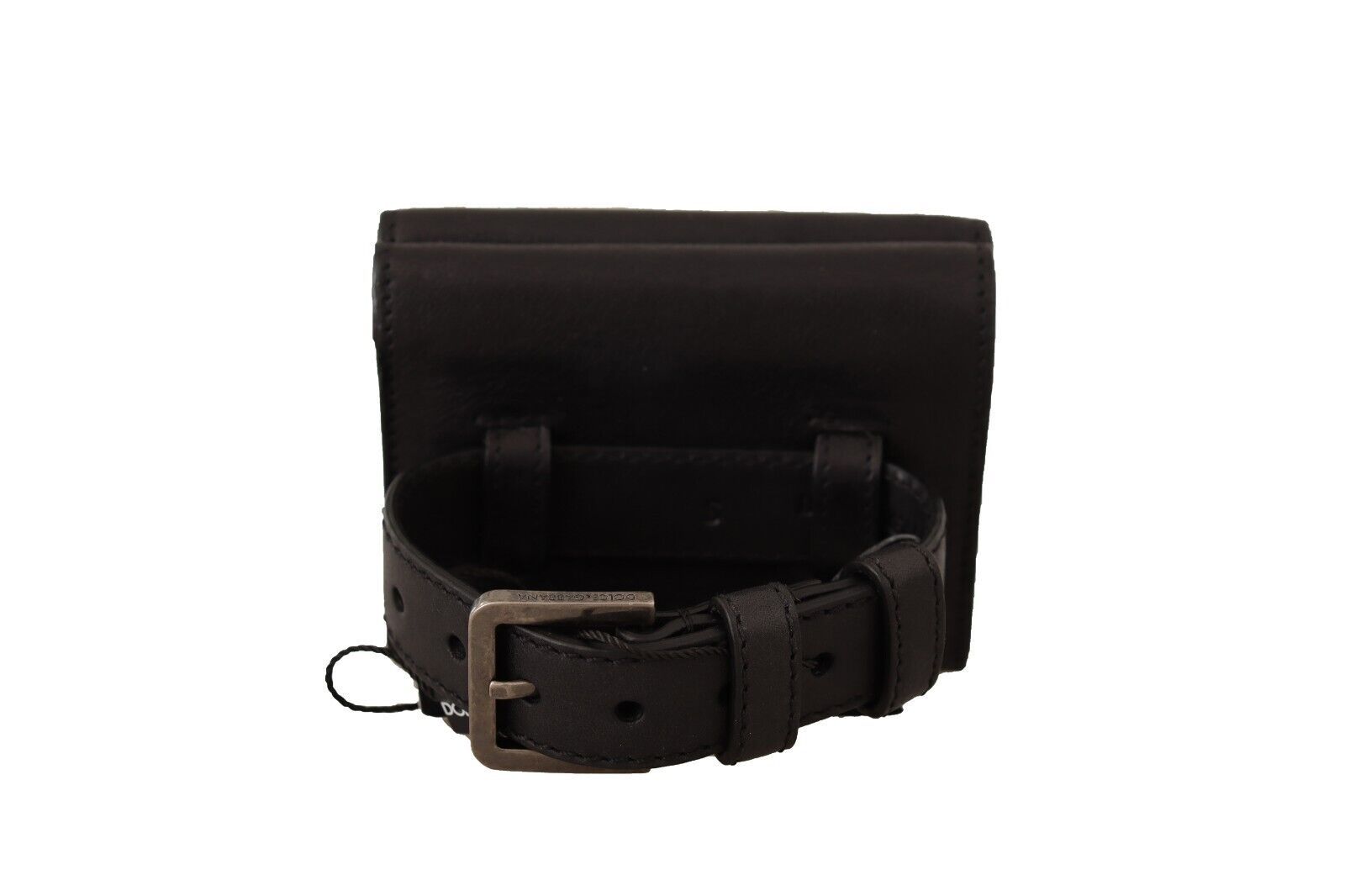 Dolce & Gabbana Svart Läder Trifold Plånbok Bälte Multi Kit Plånbok