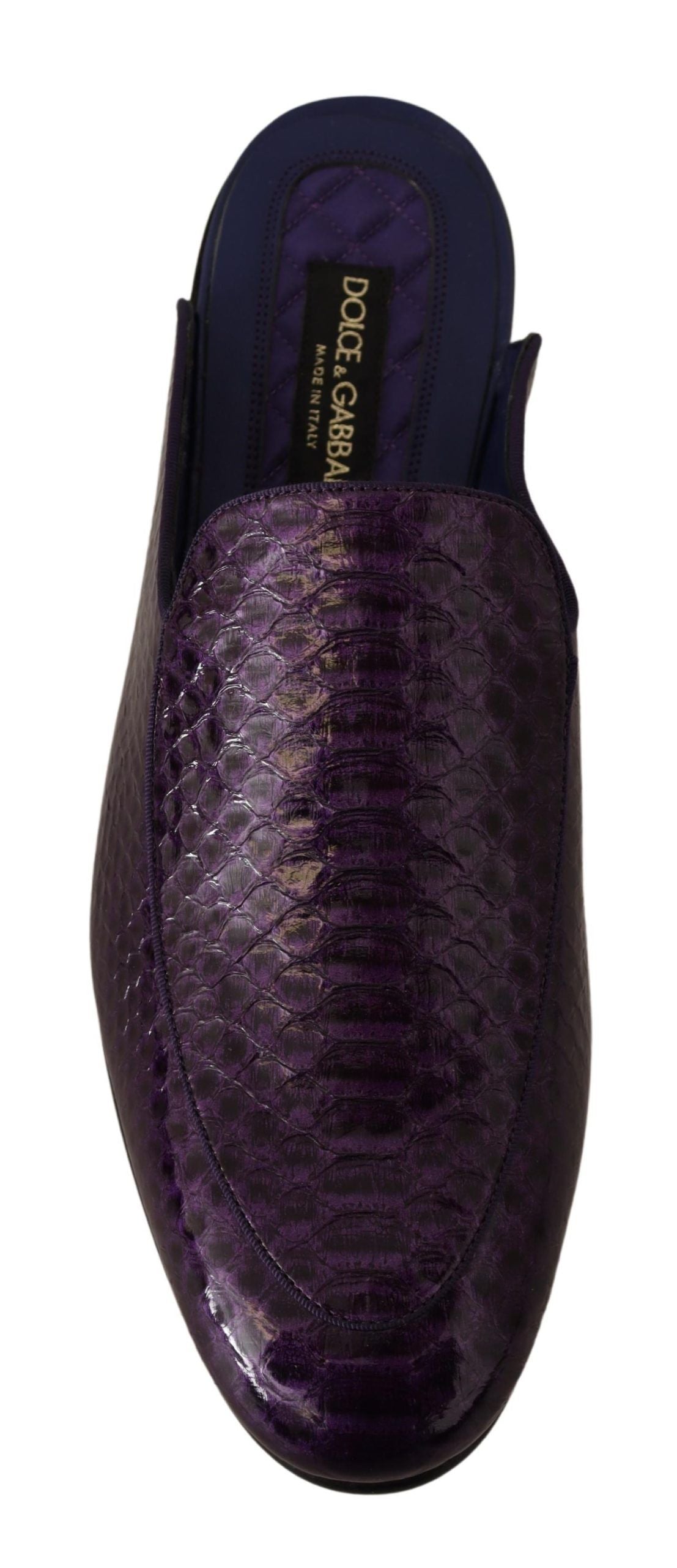 Dolce & Gabbana Lila Exotiska Läder Flats Slip-ins