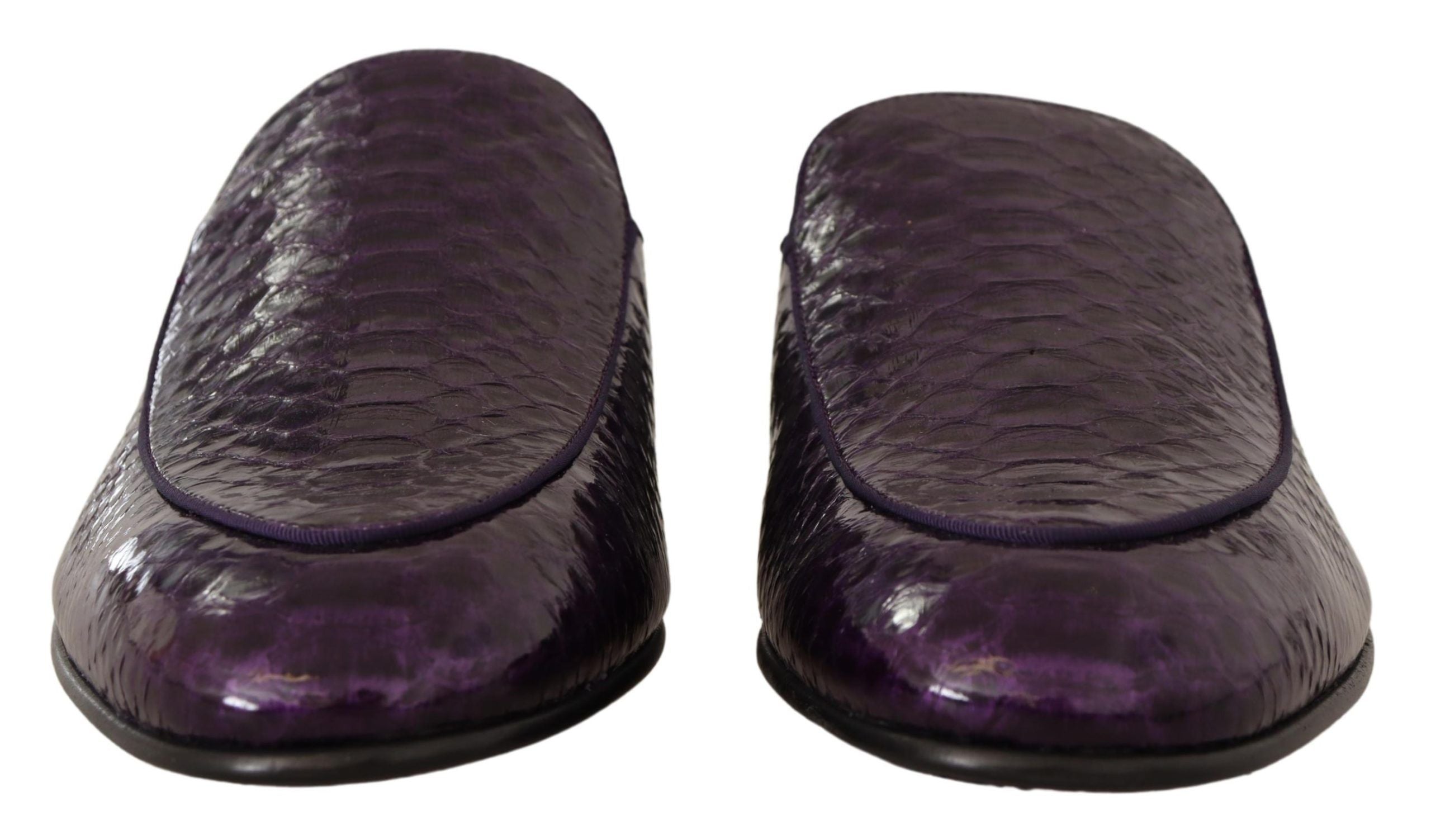 Dolce & Gabbana Lila Exotiska Läder Flats Slip-ins