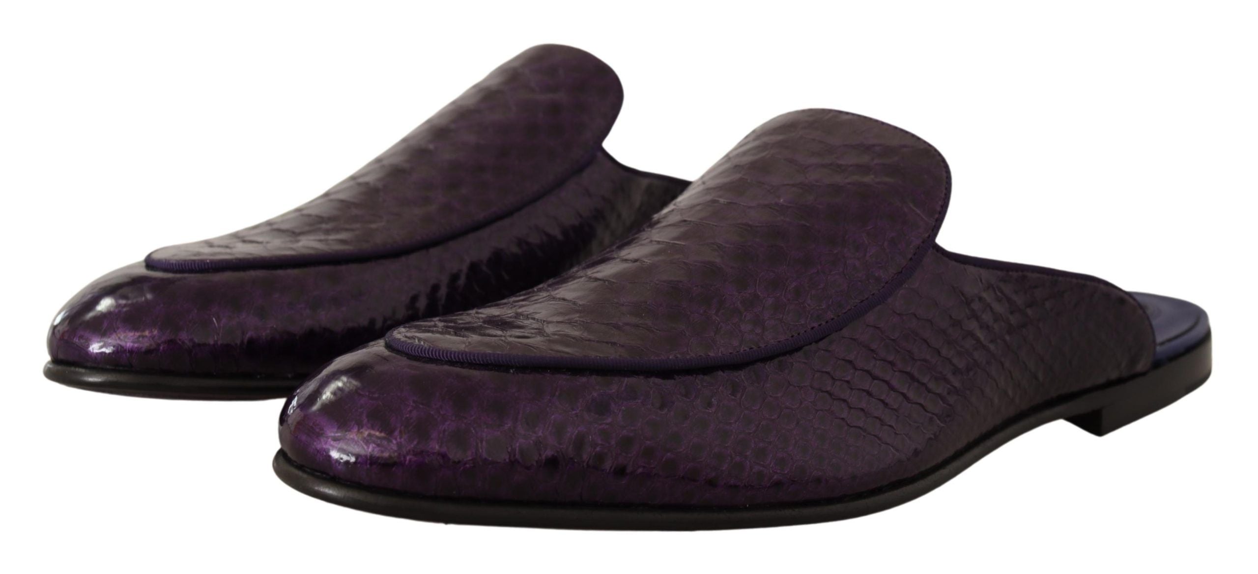 Dolce & Gabbana Lila Exotiska Läder Flats Slip-ins