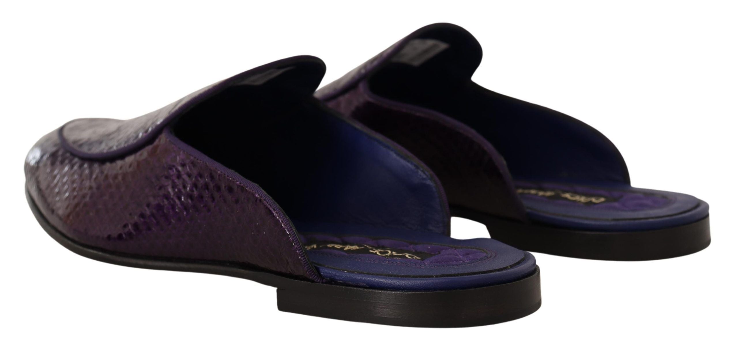 Dolce & Gabbana Lila Exotiska Läder Flats Slip-ins