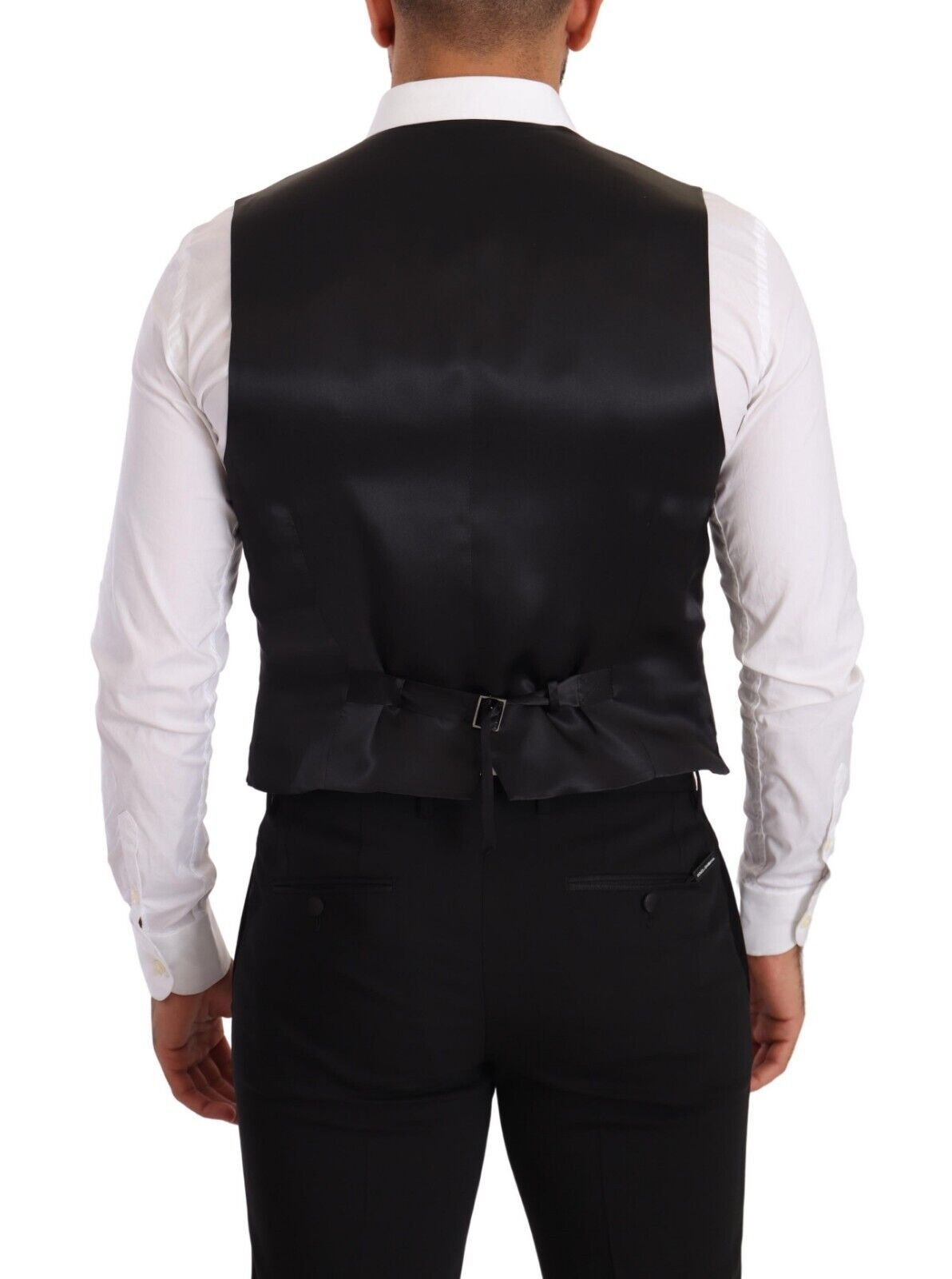 Dolce & Gabbana Grå Sidenväst Slim Fit Formell Väst