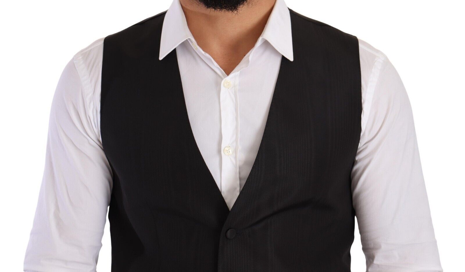Dolce & Gabbana Grå Sidenväst Slim Fit Formell Väst