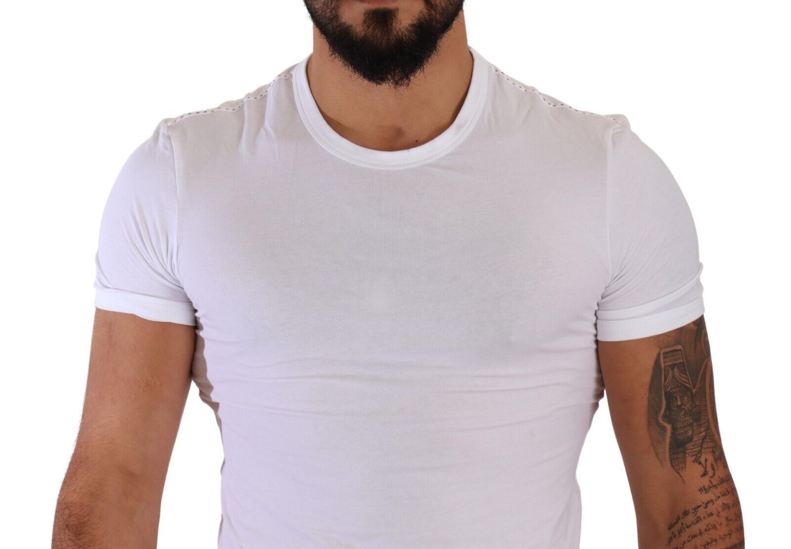 Dolce & Gabbana Vit Rundhalsad Bomulls Stretchig T-shirt Underkläder