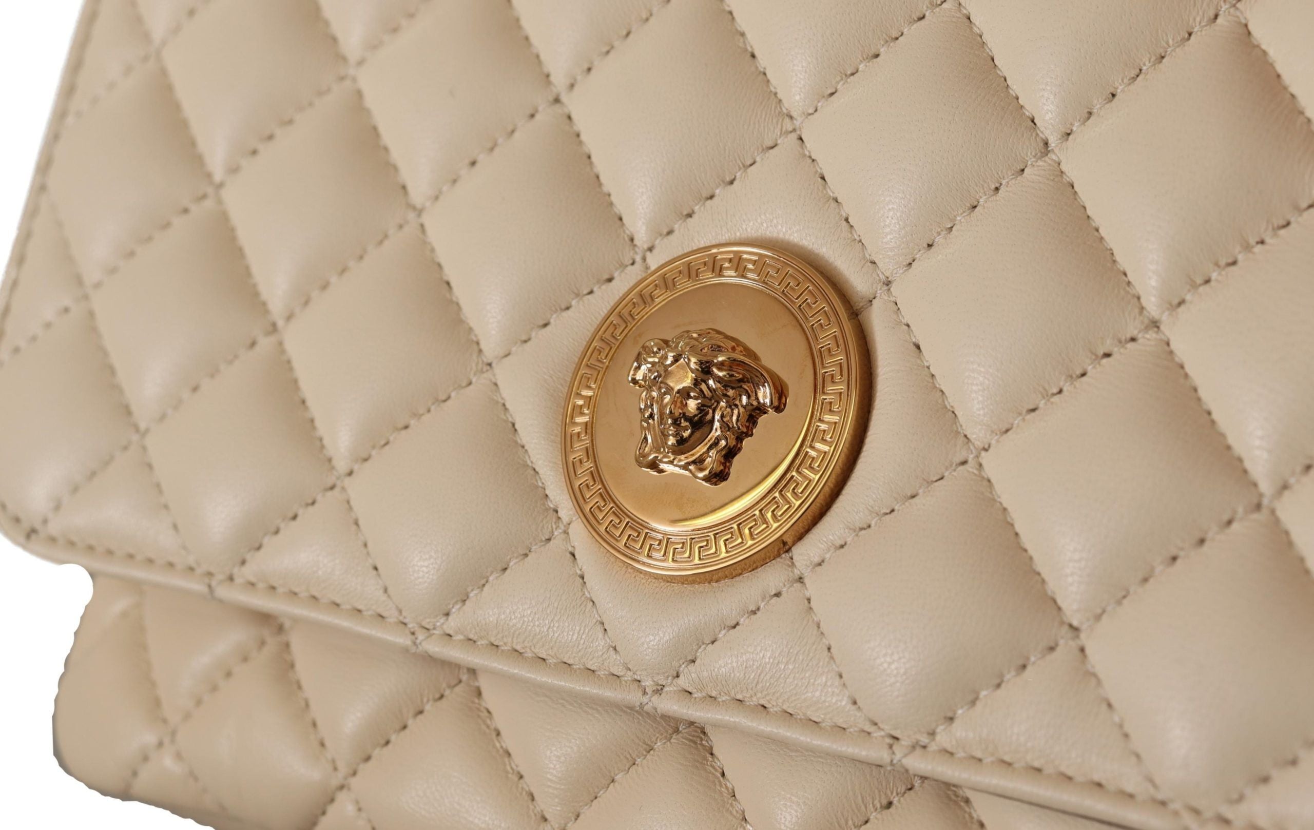 Versace Elegant Vit Axelväska i Nappaläder