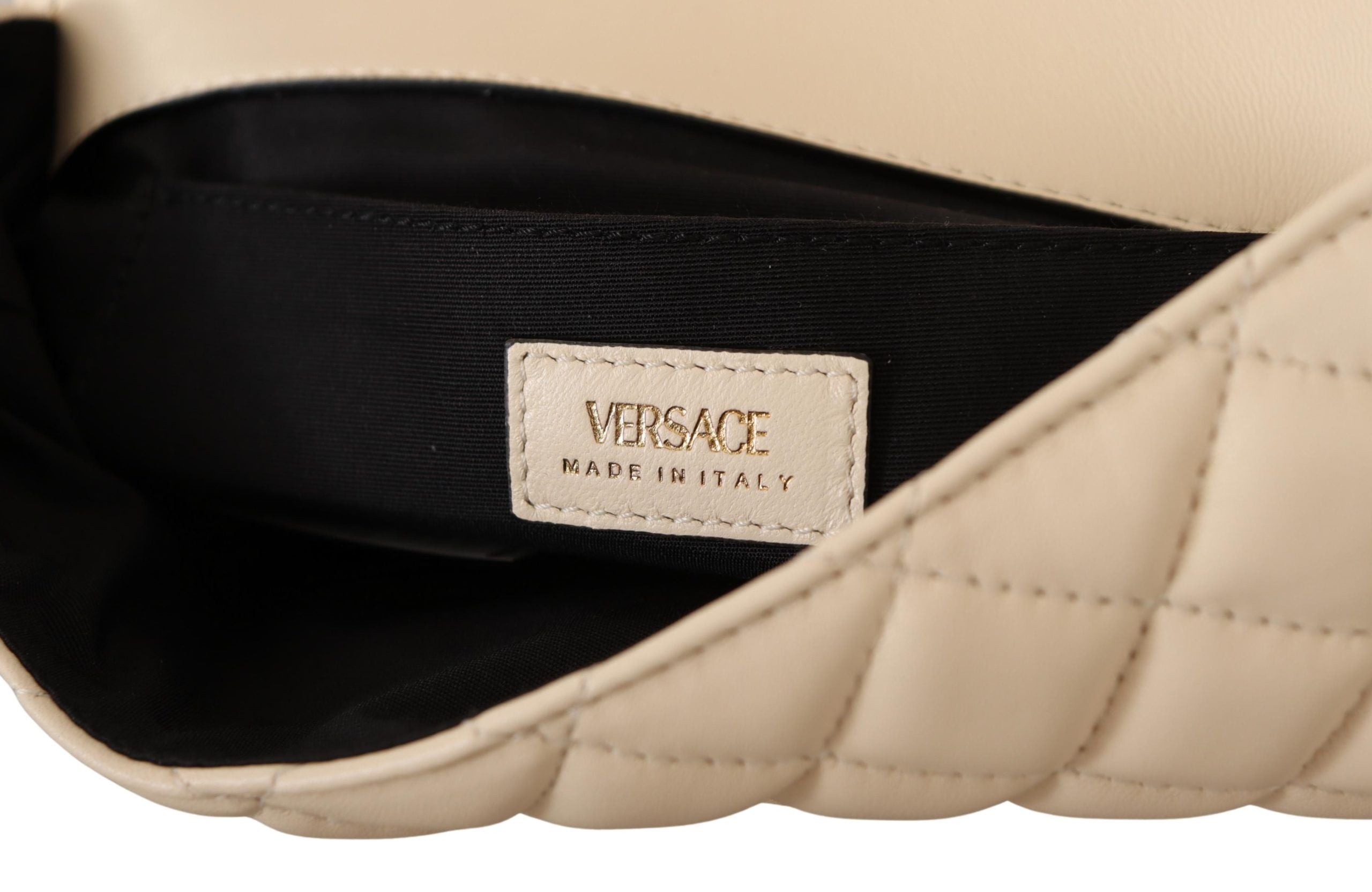 Versace Elegant Vit Axelväska i Nappaläder