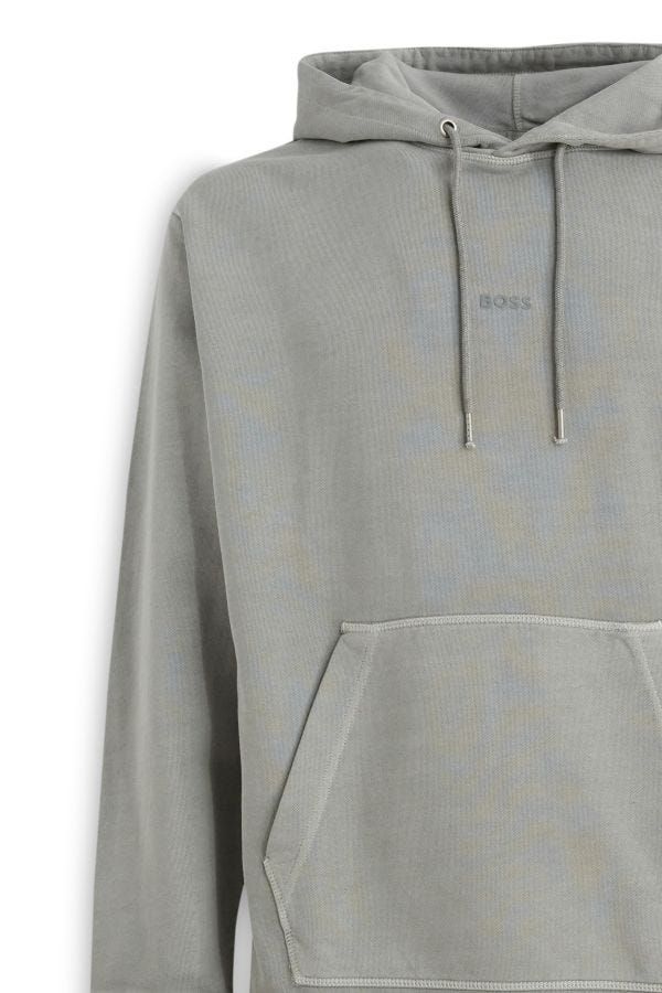 Hugo Boss Elegant Grå Bomulls Huvtröja