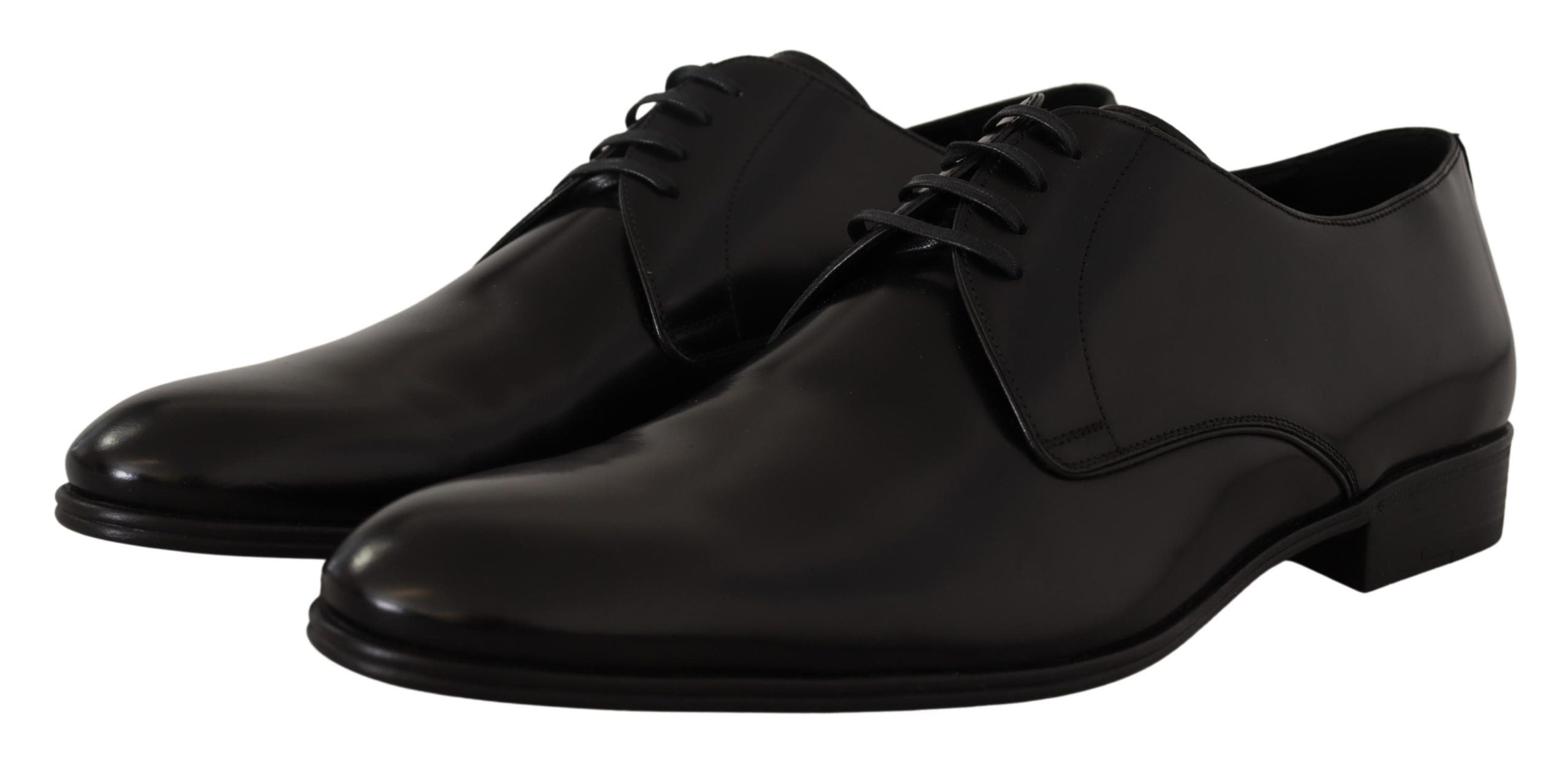 Dolce & Gabbana Svarta Läderskor Med Snörning Formella Derbyskor