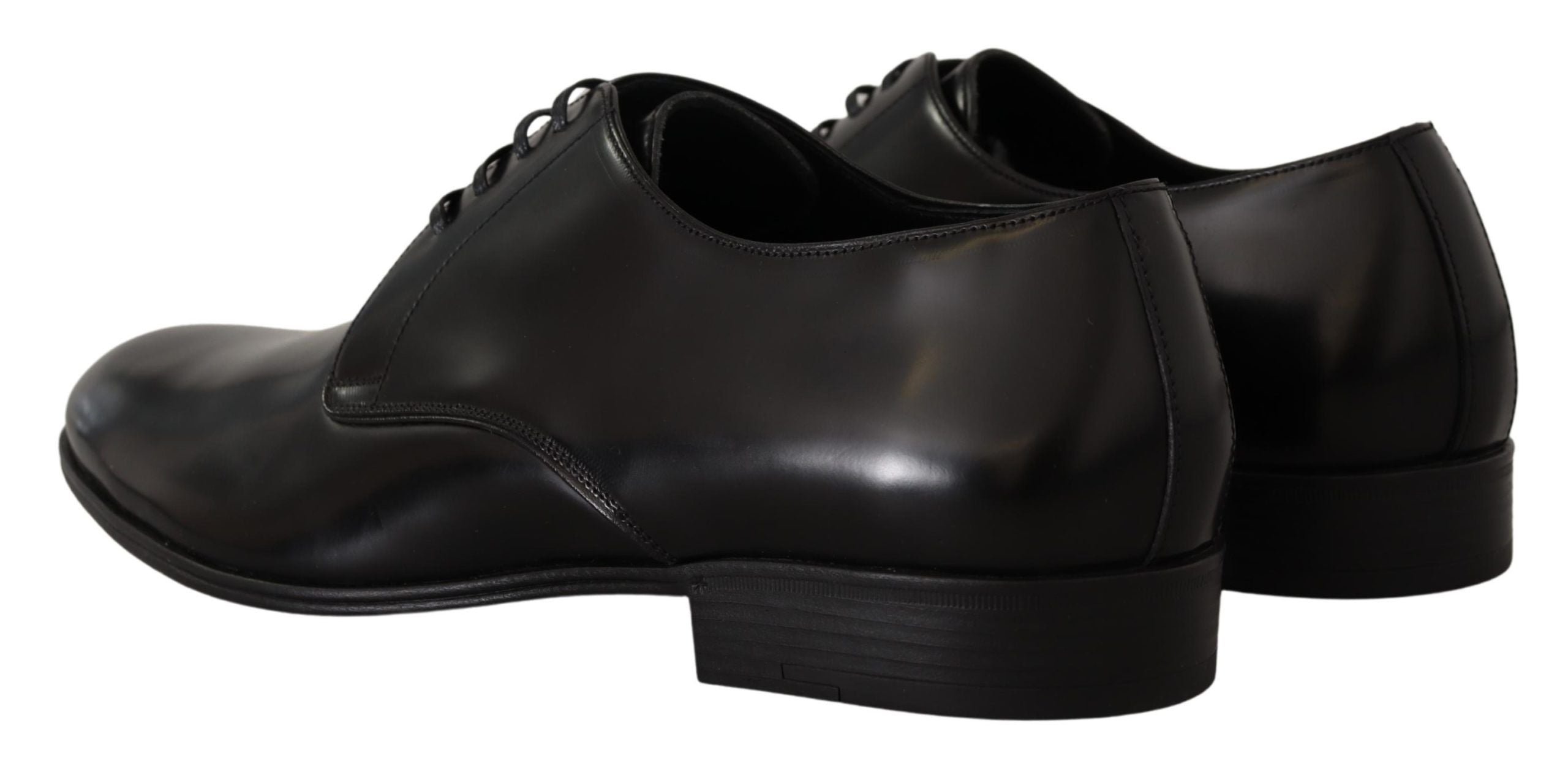 Dolce & Gabbana Svarta Läderskor Med Snörning Formella Derbyskor