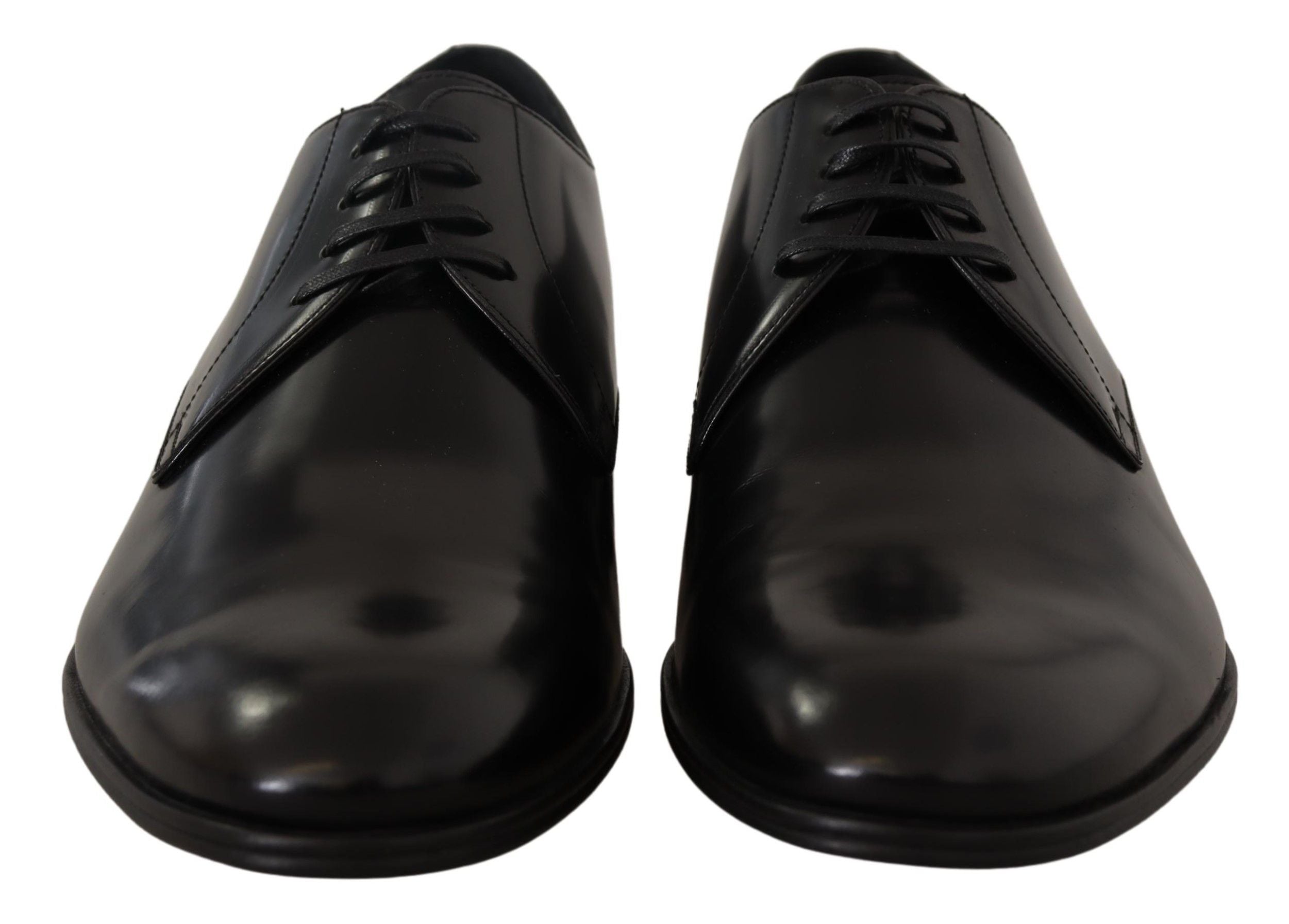 Dolce & Gabbana Svarta Läderskor Med Snörning Formella Derbyskor