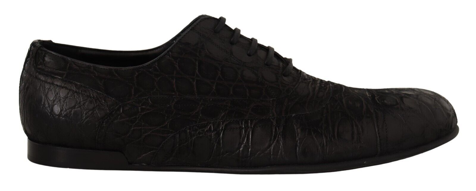Dolce & Gabbana Svarta Caiman Läder Herr Oxford Skor