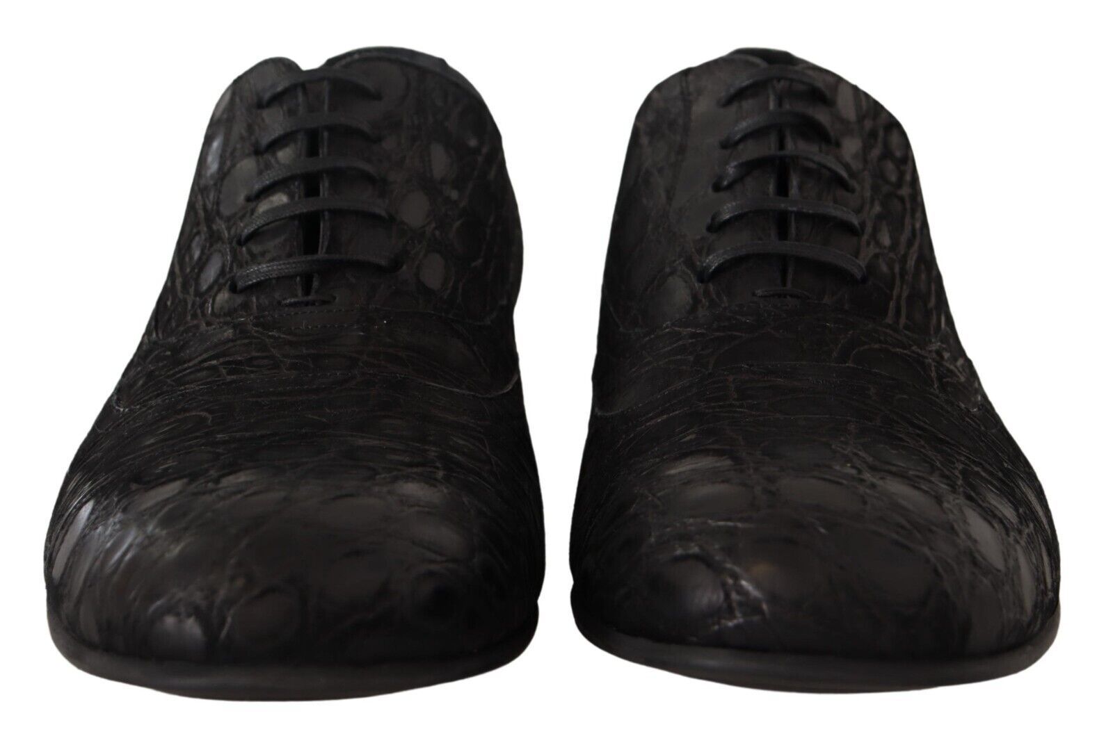 Dolce & Gabbana Svarta Caiman Läder Herr Oxford Skor