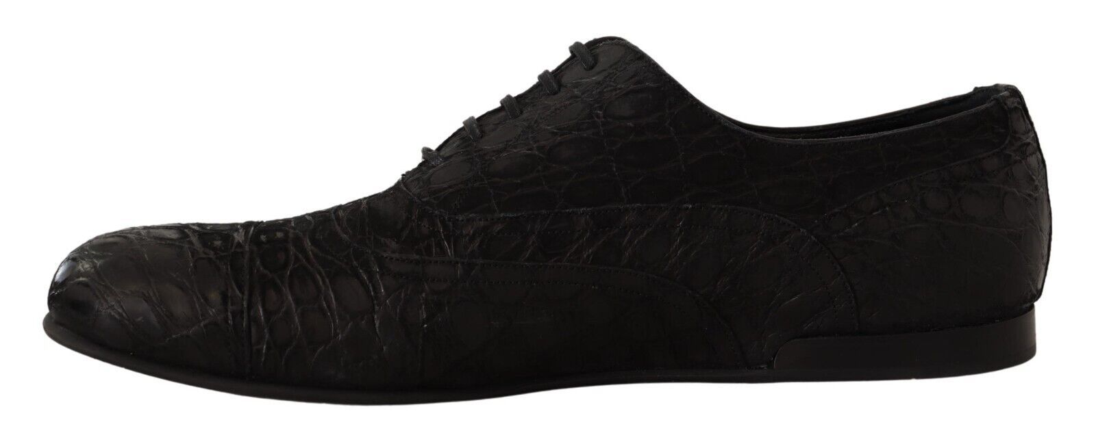 Dolce & Gabbana Svarta Caiman Läder Herr Oxford Skor