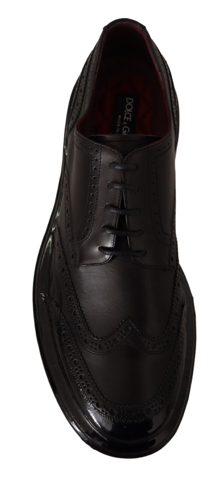 Dolce & Gabbana Svarta Oxford Läder Wingtip Formella Derbyskor