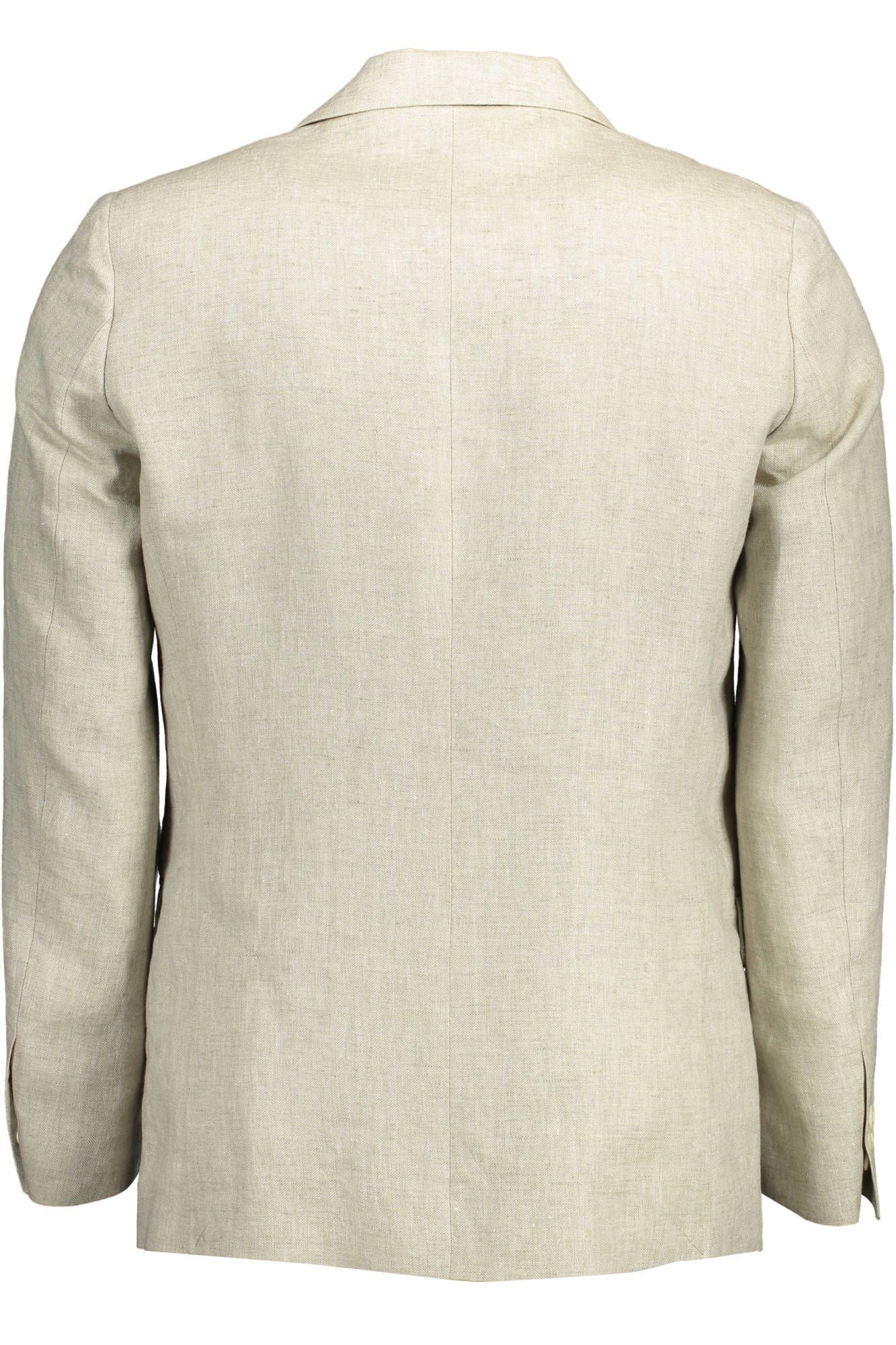 Gant Beige Linnejacka Klassisk med Logotypdetaljer