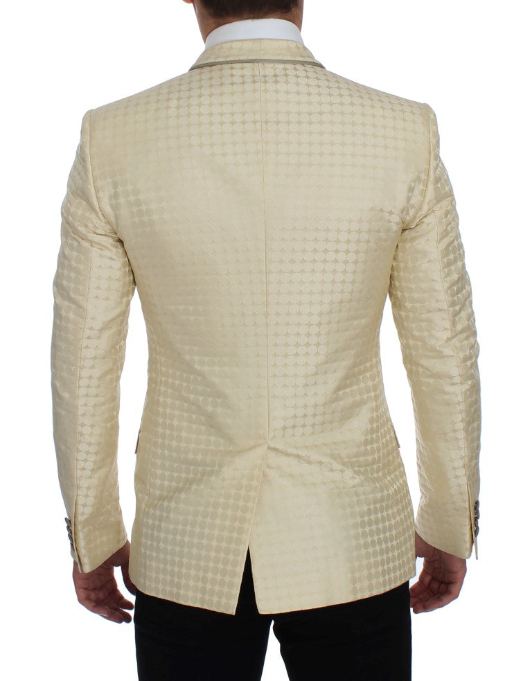 Dolce & Gabbana Beige Prickig Sidenkavaj i 2 delar