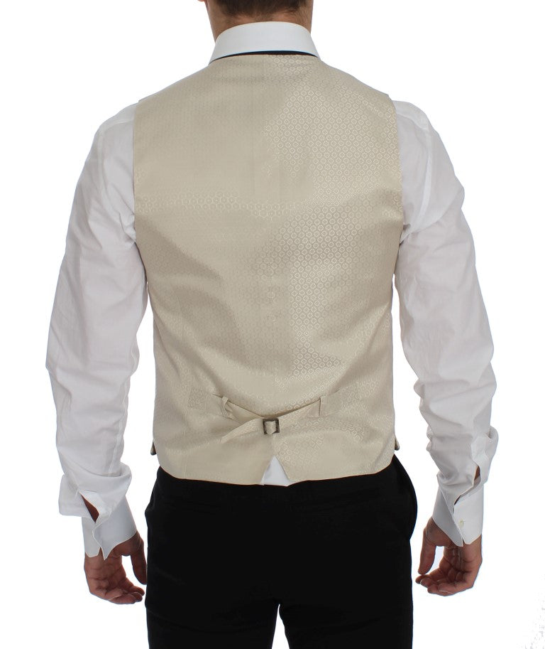 Dolce & Gabbana Beige Prickig Sidenkavaj i 2 delar
