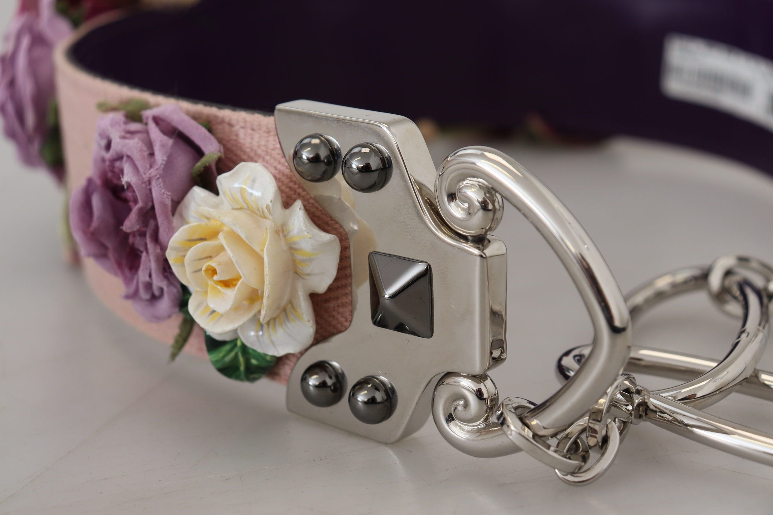 Dolce & Gabbana Flerfärgad Blommig Applikation Metall Axelrem