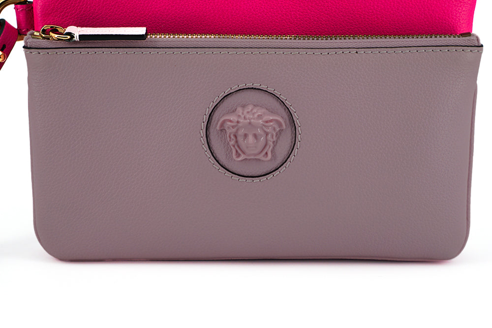 Versace Elegant Rosa Läderväska Kuvertväska