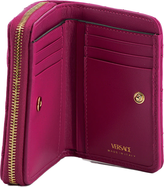 Versace Elegant Lila Quilted Läderplånbok