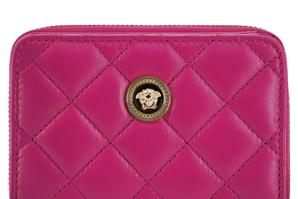 Versace Elegant Lila Quilted Läderplånbok