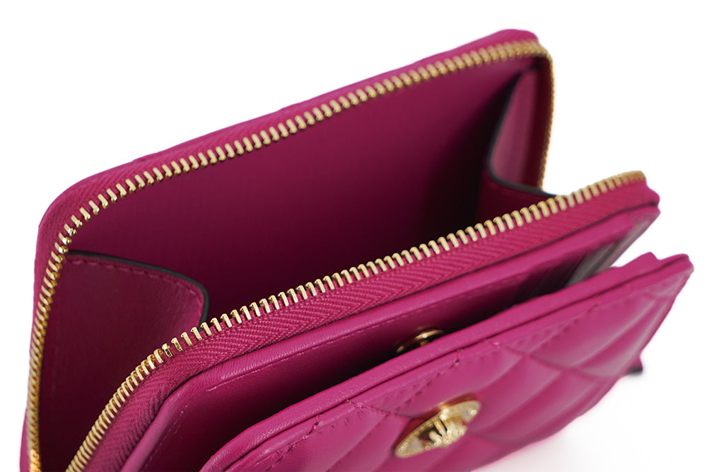 Versace Elegant Lila Quilted Läderplånbok