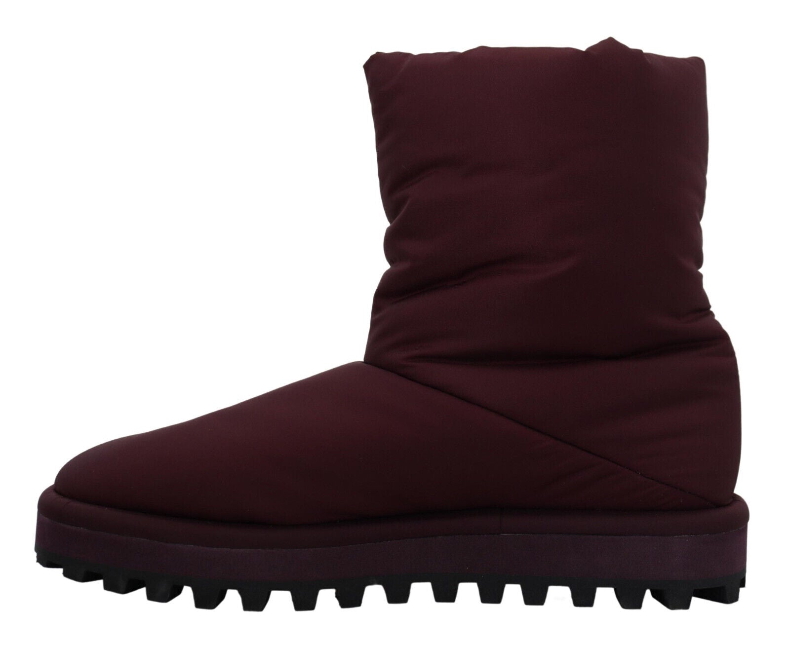 Dolce & Gabbana Bordeaux Nylon Stövlar Vadderade Mellanhöga Skor