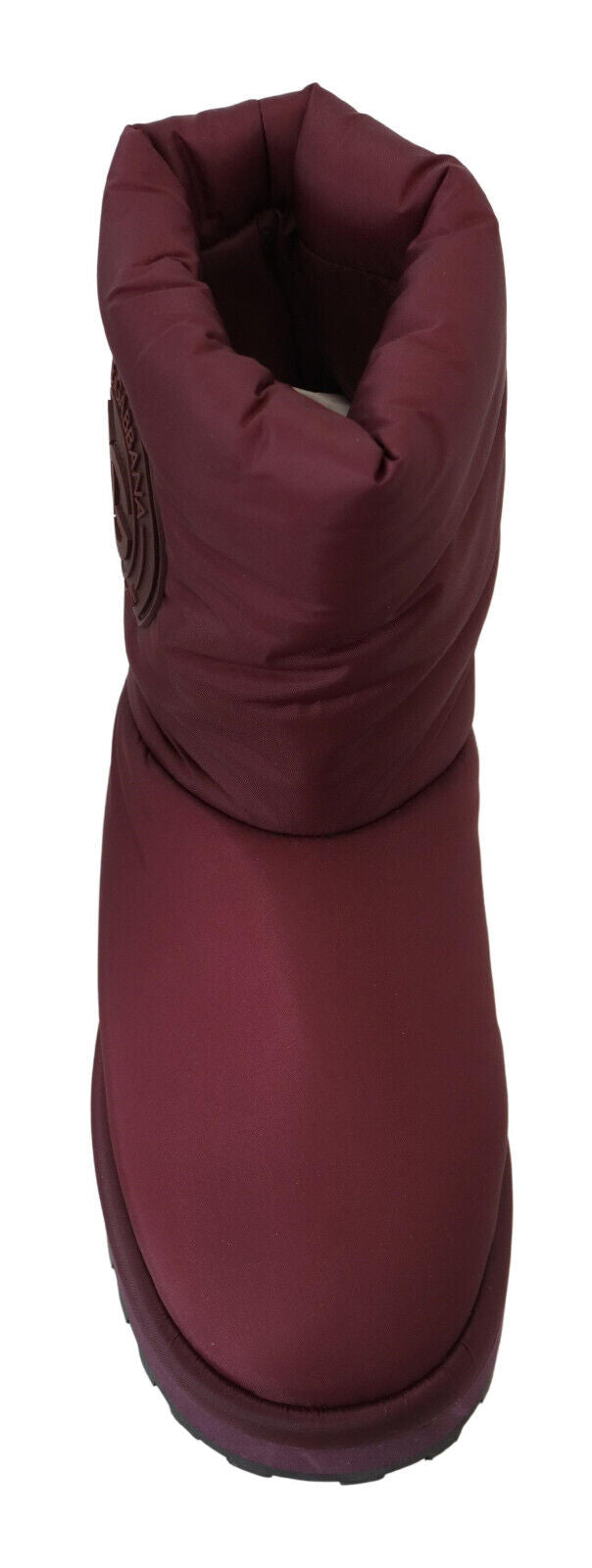 Dolce & Gabbana Bordeaux Nylon Stövlar Vadderade Mellanhöga Skor