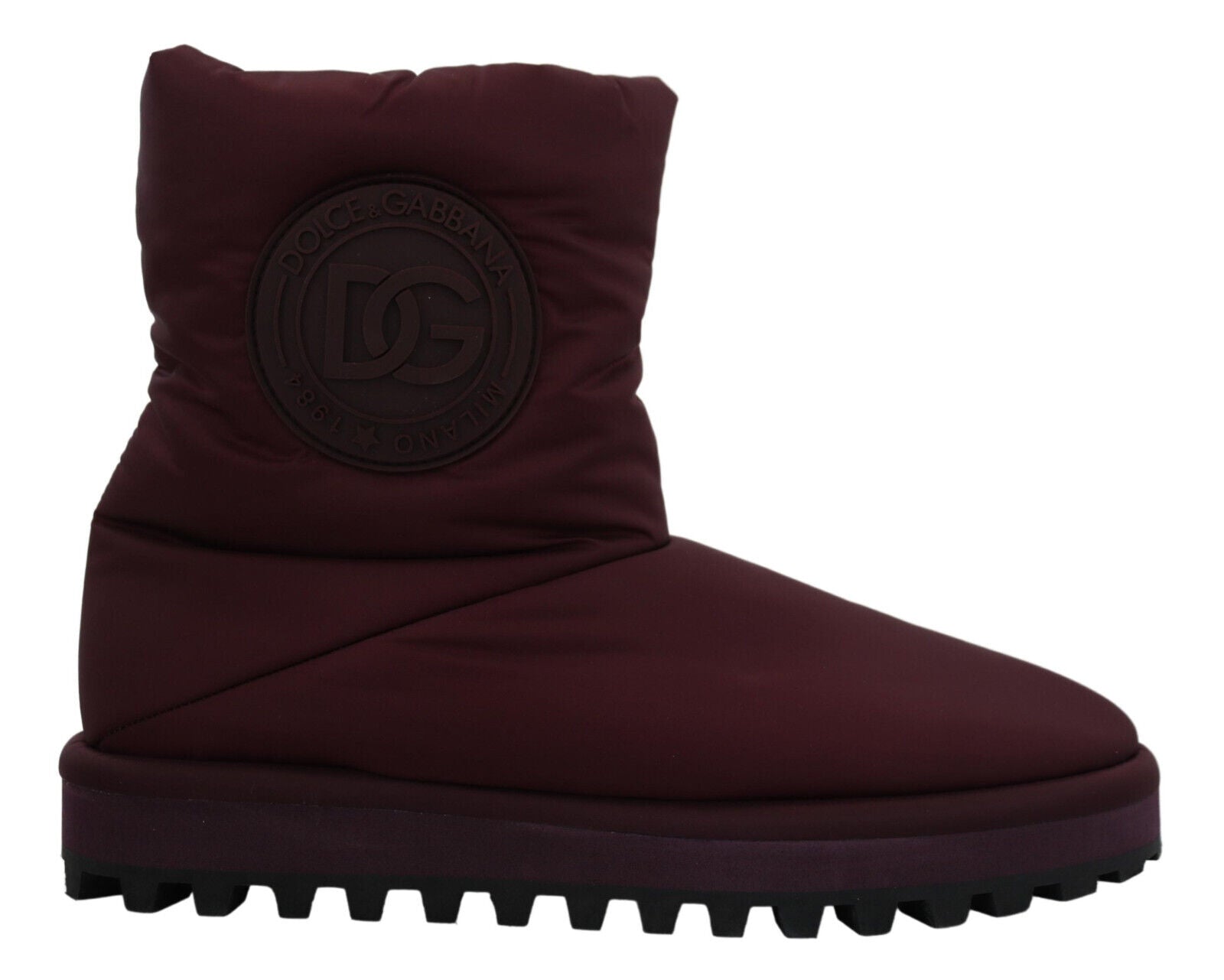 Dolce & Gabbana Bordeaux Nylon Stövlar Vadderade Mellanhöga Skor