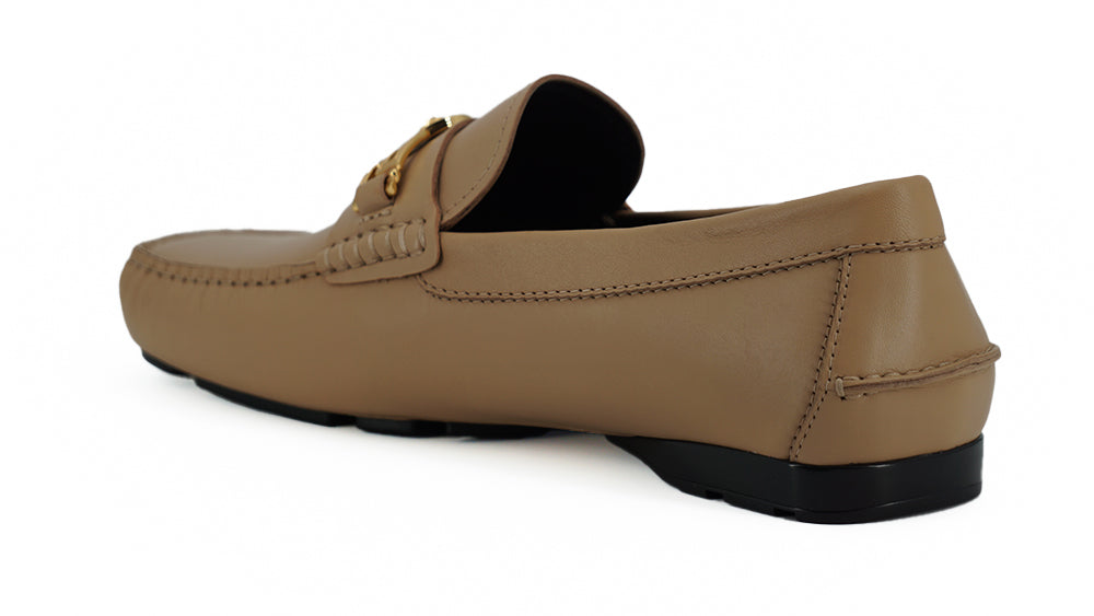 Versace Exquisite Medusa Guldfärgade Läderloafers
