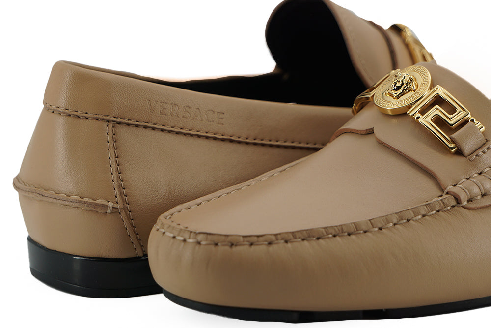 Versace Exquisite Medusa Guldfärgade Läderloafers