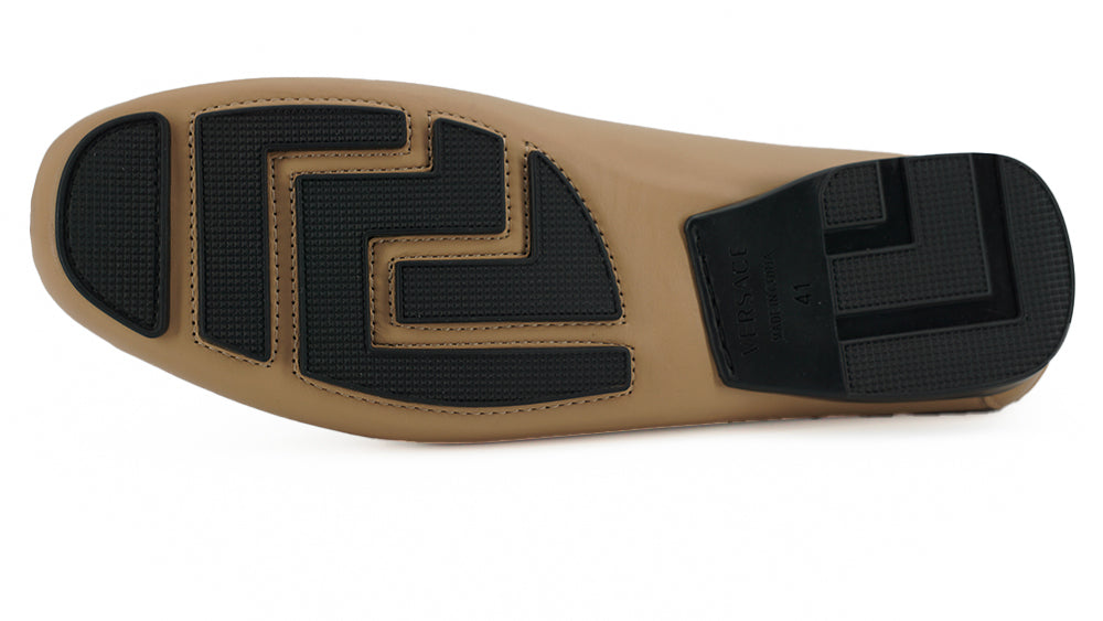 Versace Exquisite Medusa Guldfärgade Läderloafers