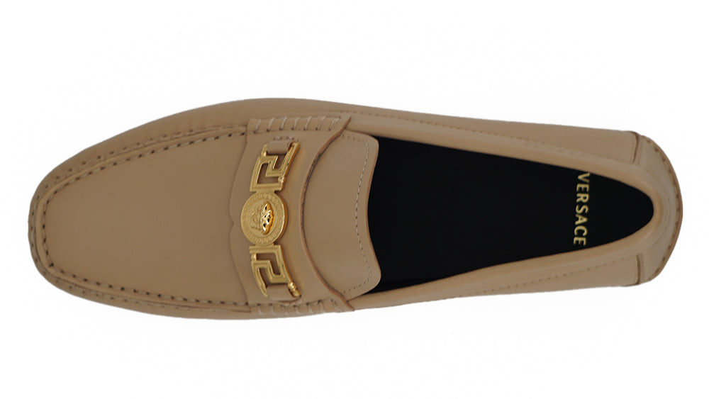 Versace Exquisite Medusa Guldfärgade Läderloafers