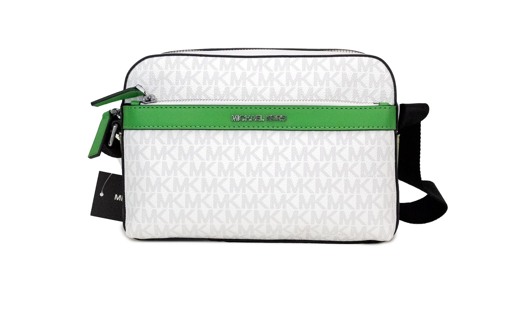 Michael Kors Cooper Liten Vit Palm Signature PVC Utility Axelväska