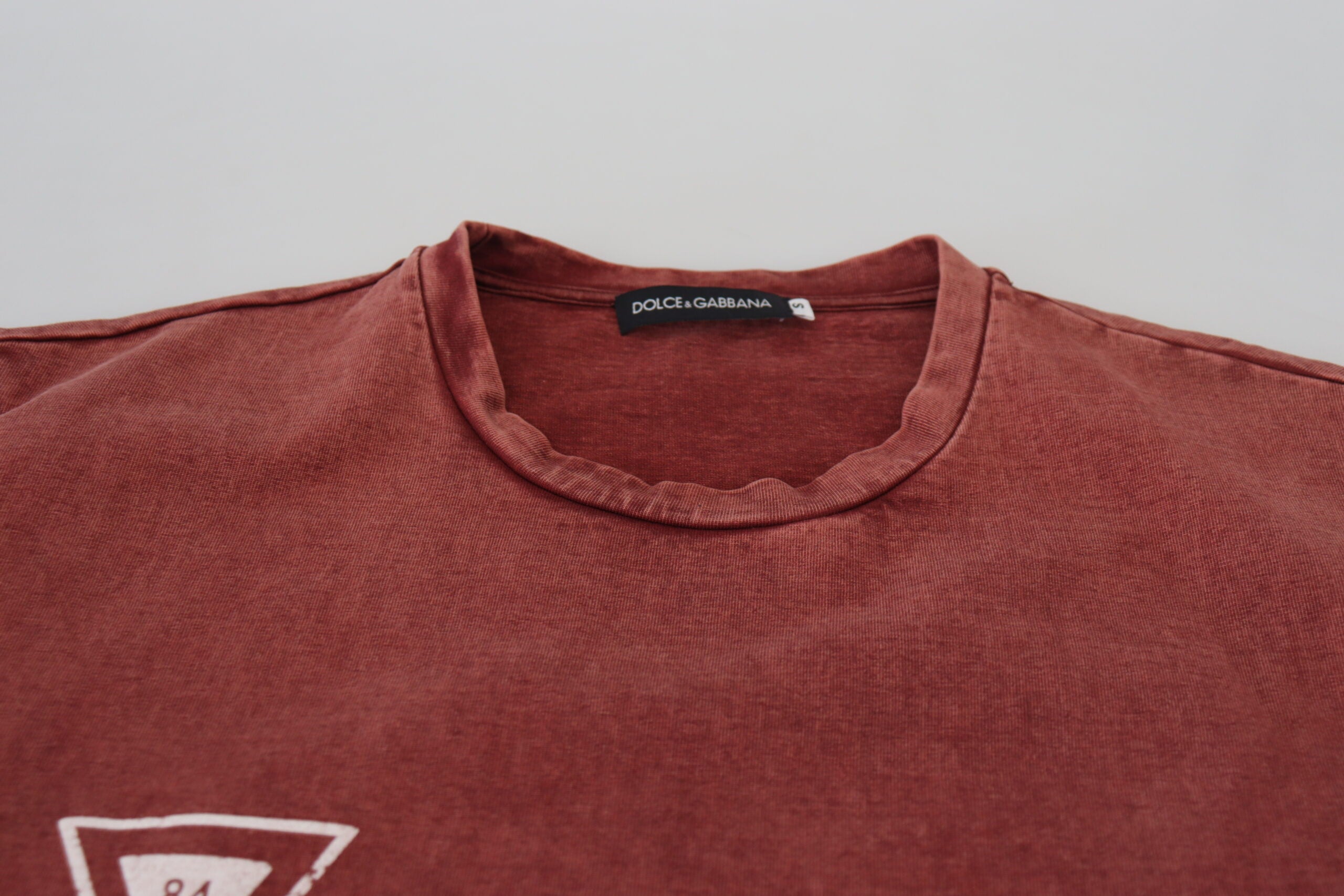 Dolce & Gabbana Rödbrunt Mönstrat Rund Halsad T-shirt Med Korta Ärmar