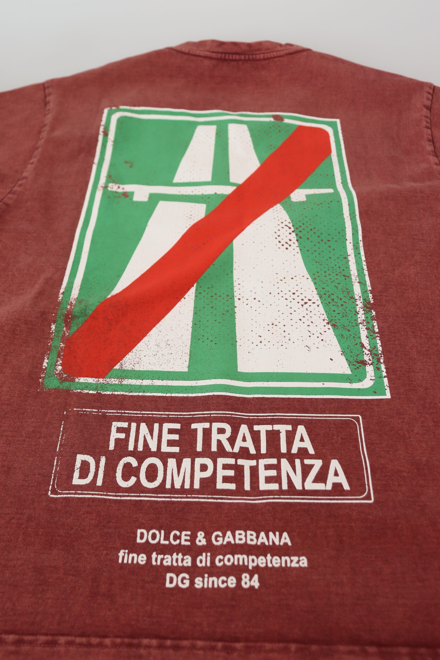 Dolce & Gabbana Rödbrunt Mönstrat Rund Halsad T-shirt Med Korta Ärmar