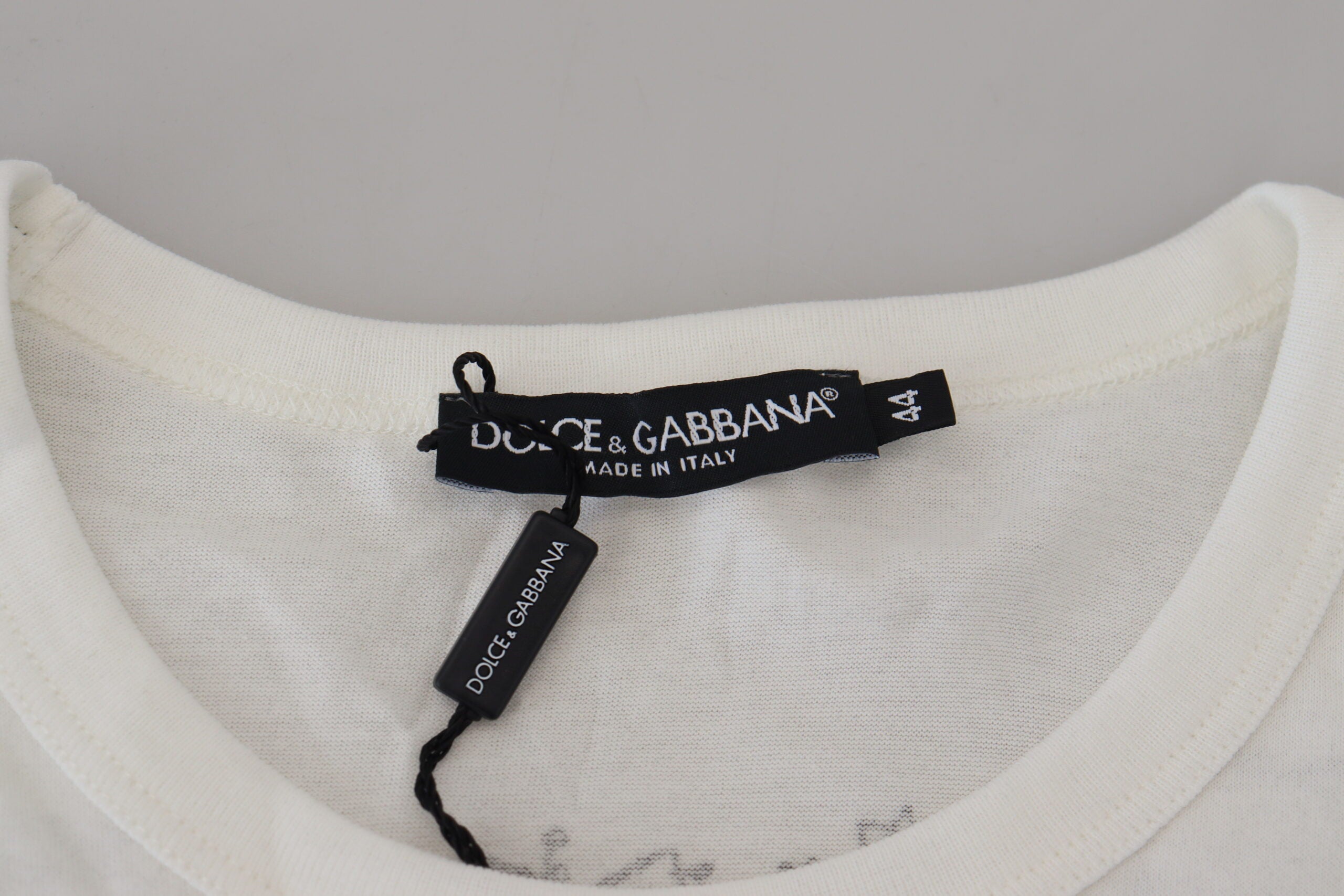 Dolce & Gabbana Vit DG Crown Floral Crewneck Herr T-shirt