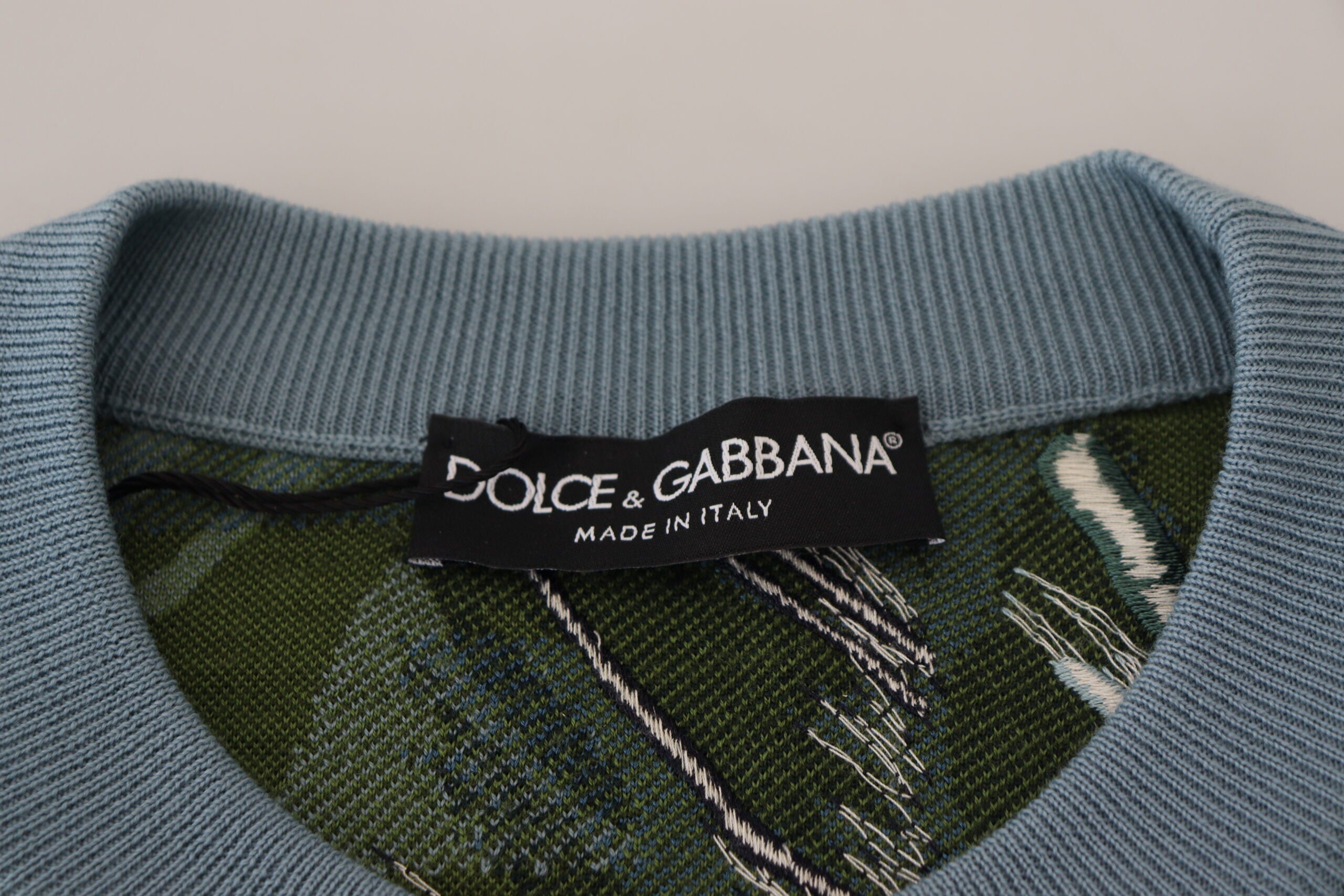 Dolce & Gabbana Flerfärgad Jungle Wool Pullover Logotyptröja