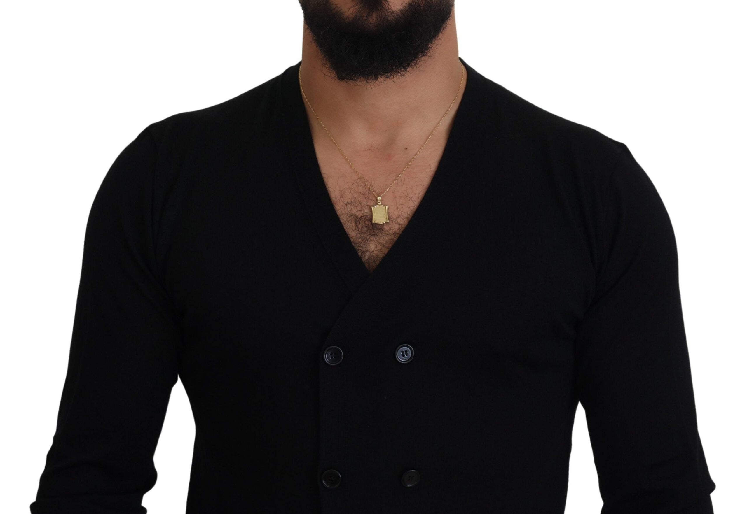 Dolce & Gabbana Svart Kashmirkofta Med Knappar