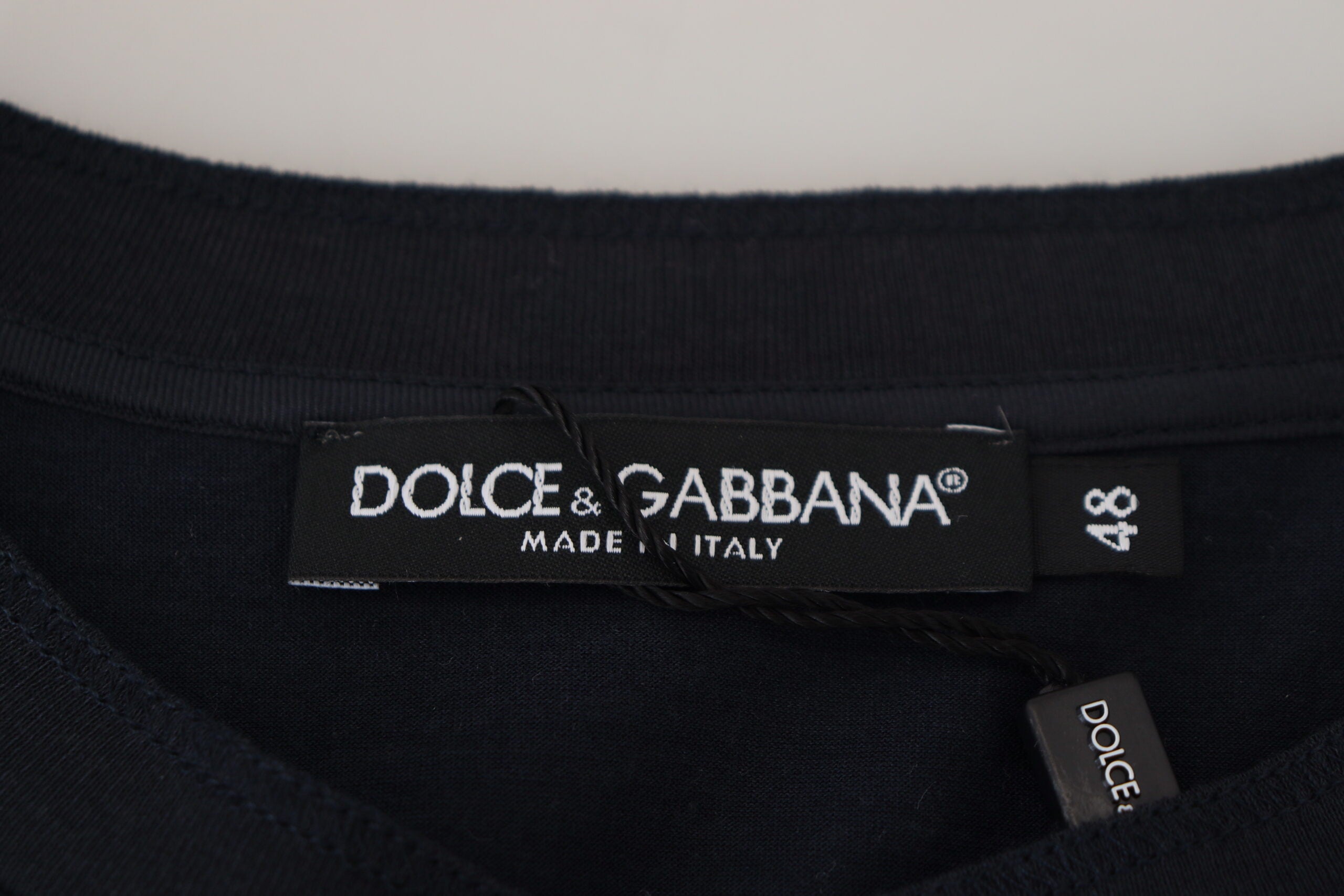 Dolce & Gabbana Blå Bomullsknappar Rundringad Tröja