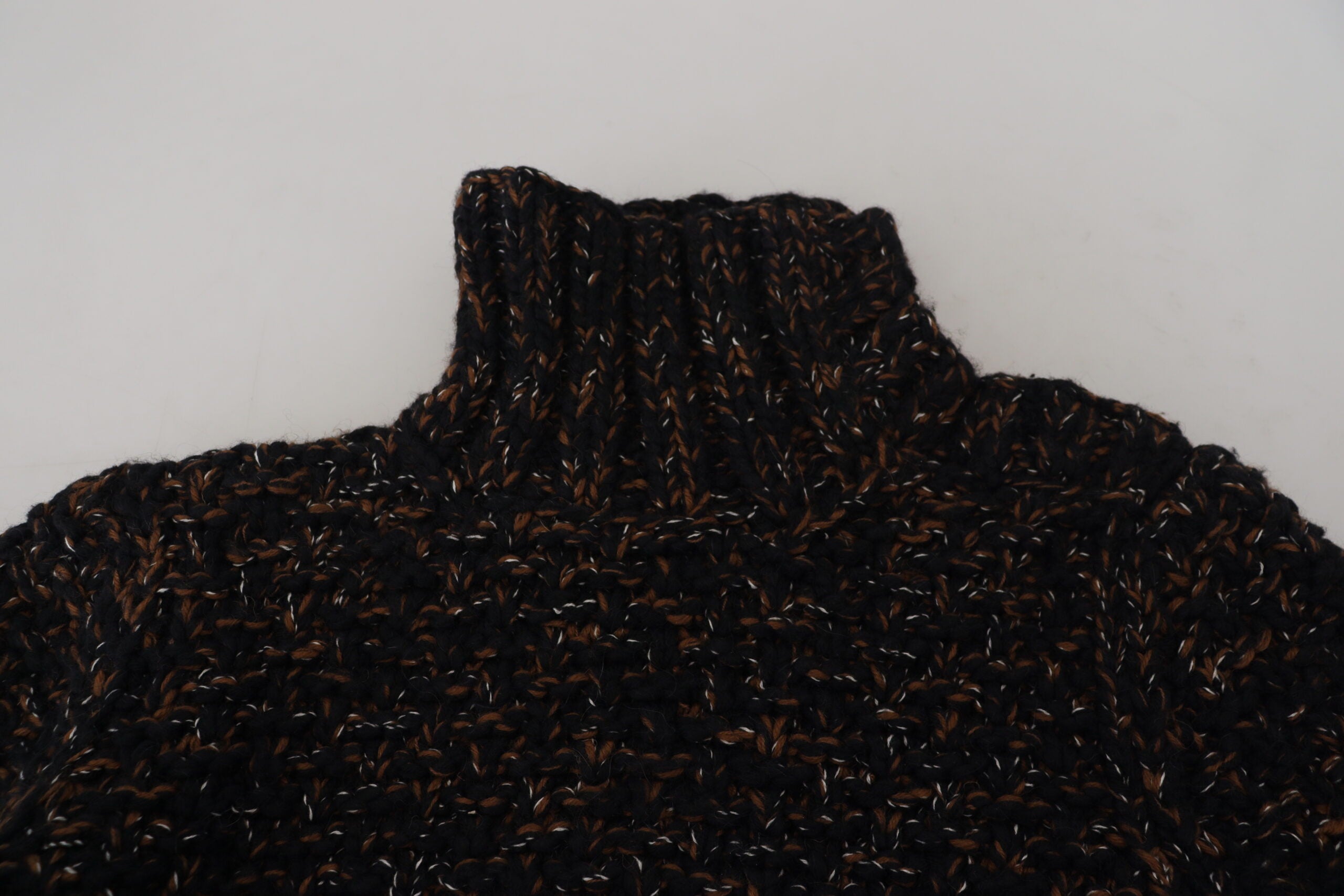 Dolce & Gabbana Brown Fatto A Mano Tröja med turtleneck