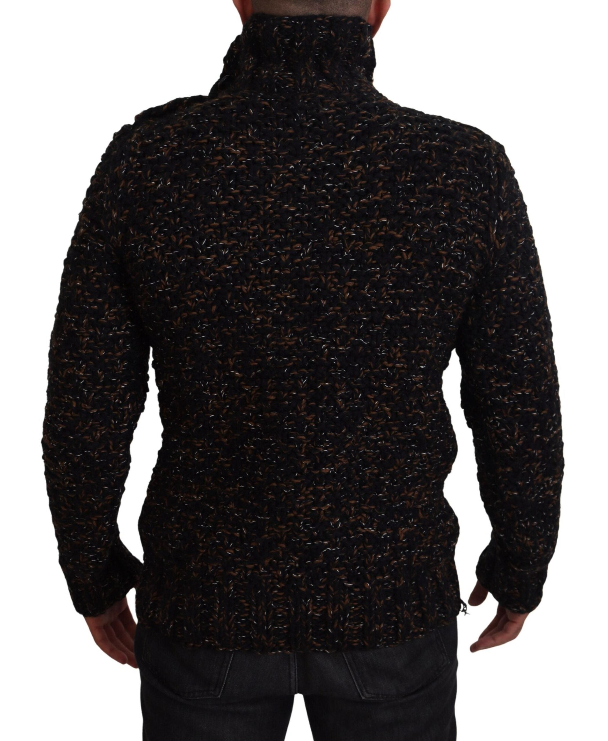 Dolce & Gabbana Brown Fatto A Mano Tröja med turtleneck