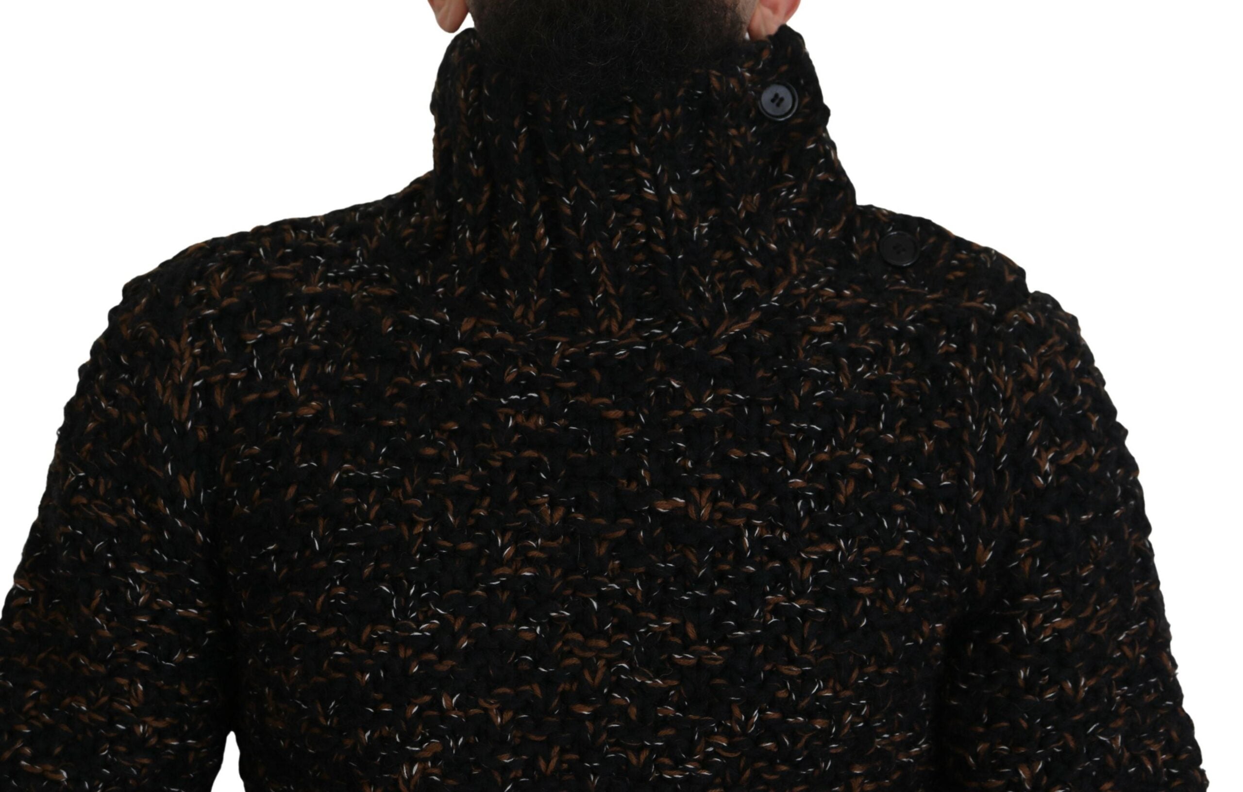 Dolce & Gabbana Brown Fatto A Mano Tröja med turtleneck