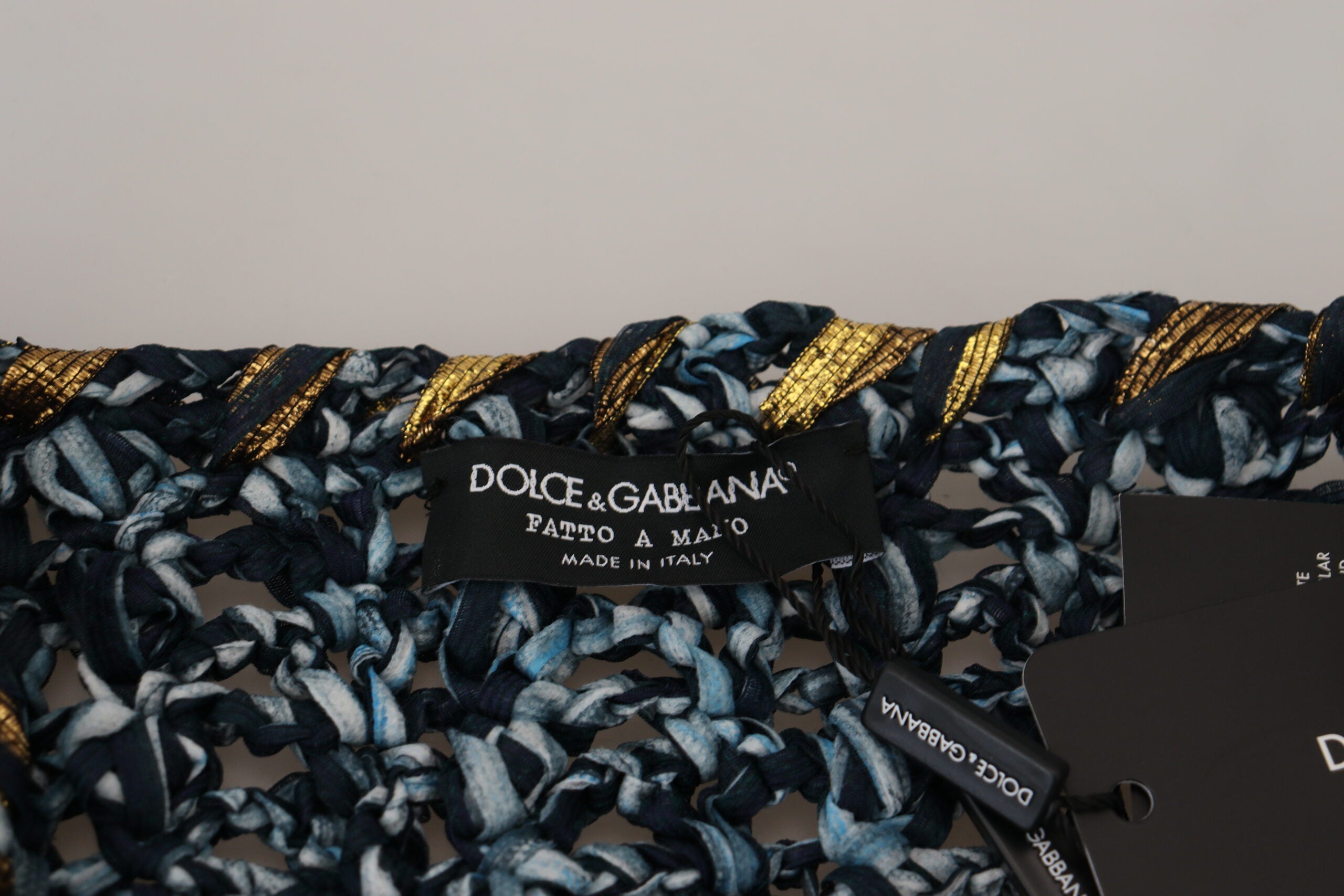 Dolce & Gabbana kofta med blå knapp Fatto A Mano-tröja