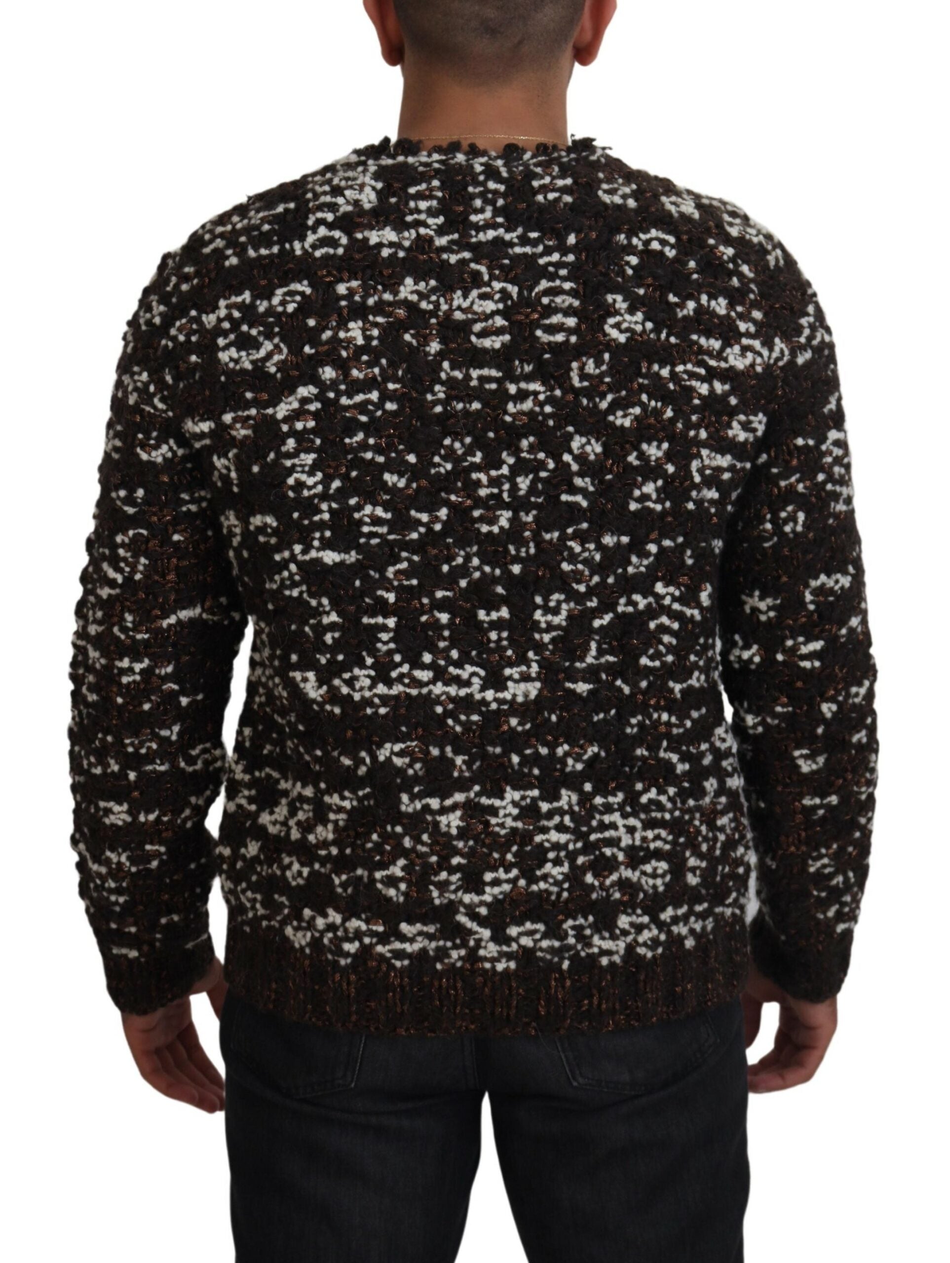 Dolce & Gabbana Brun stickad ull Fatto A Mano tröja
