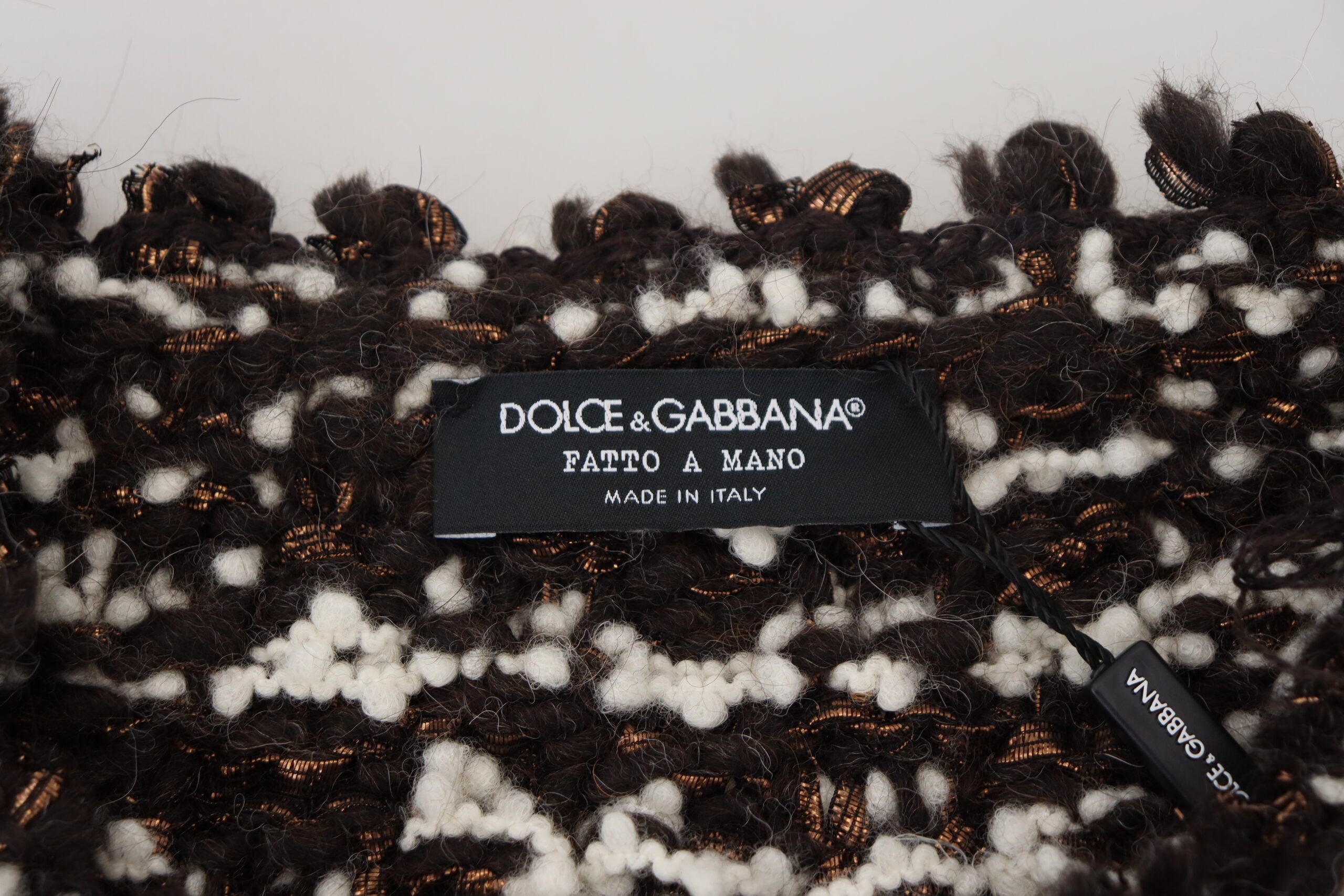 Dolce & Gabbana Brun stickad ull Fatto A Mano tröja